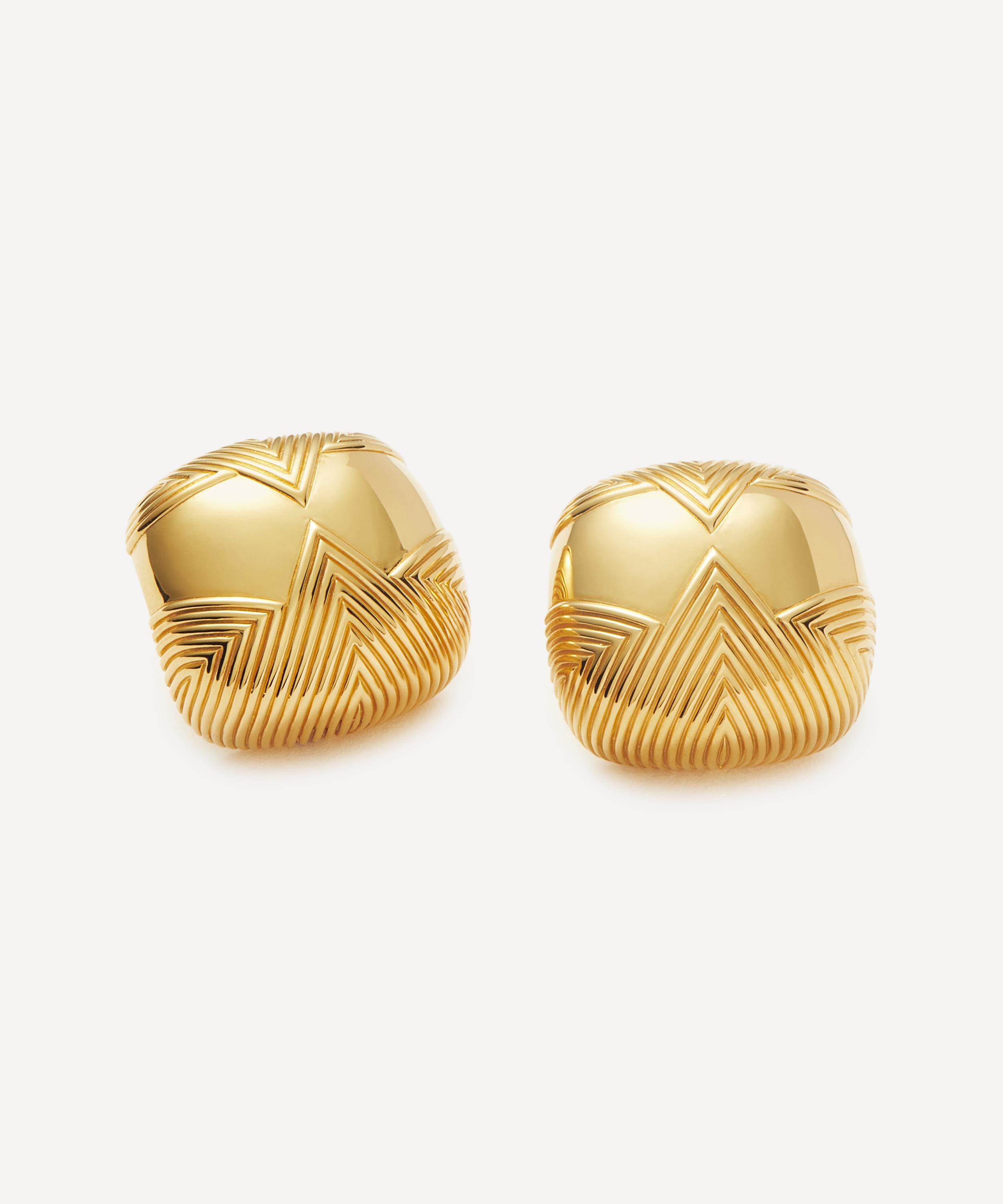 Missoma - 18ct Gold-Plated Hera Oversized Dome Ridge Stud Earrings image number 0