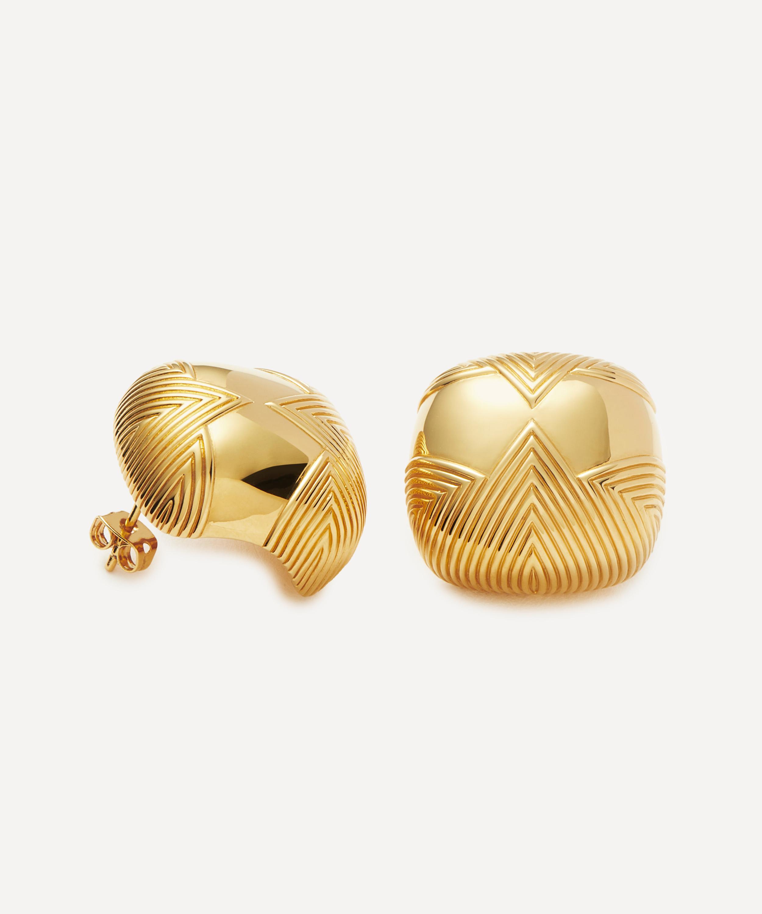 Missoma - 18ct Gold-Plated Hera Oversized Dome Ridge Stud Earrings image number 2