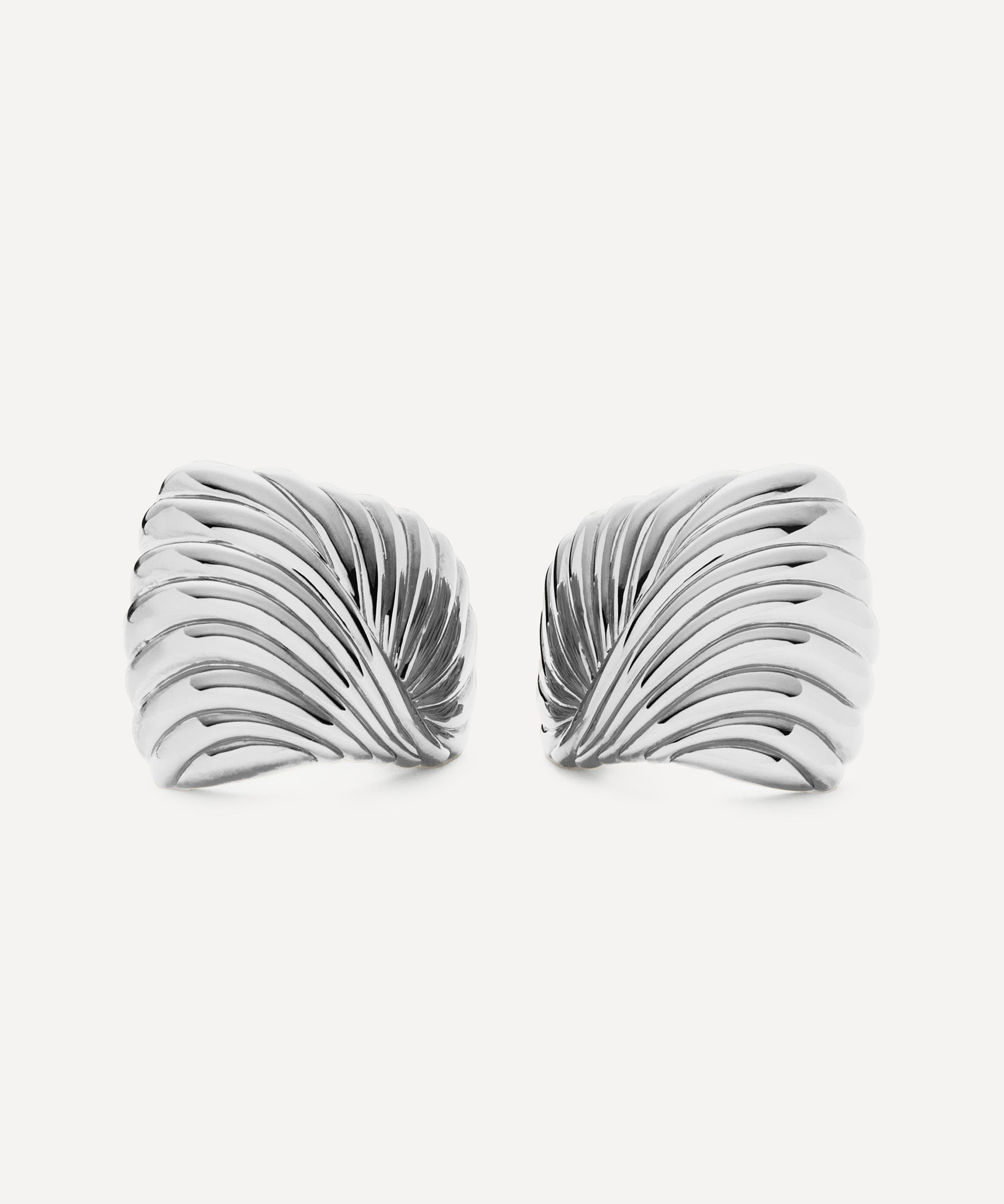 Missoma - Silver-Plated Ripple Oversized Stud Earrings image number 2
