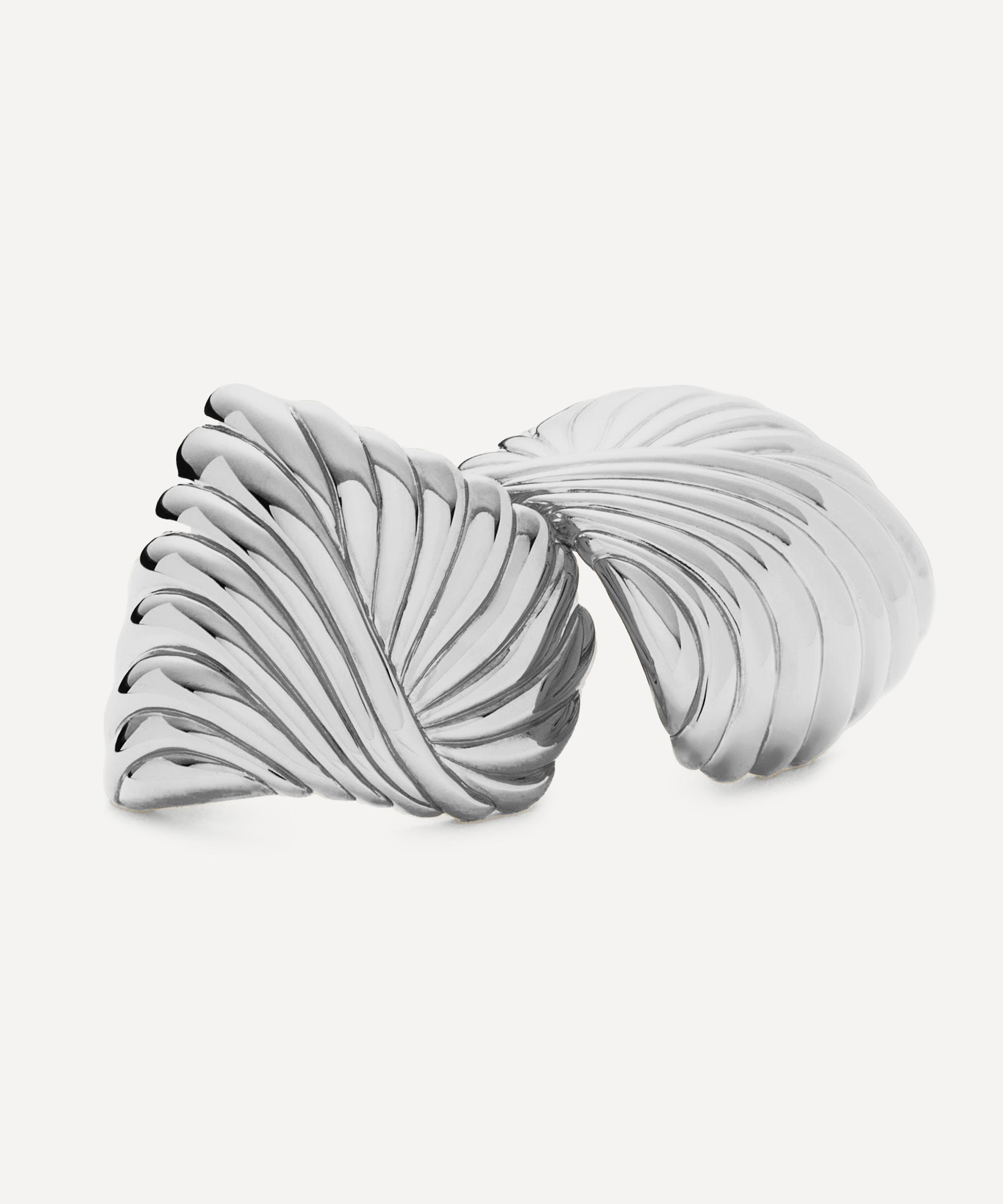 Missoma - Silver-Plated Ripple Oversized Stud Earrings image number 3