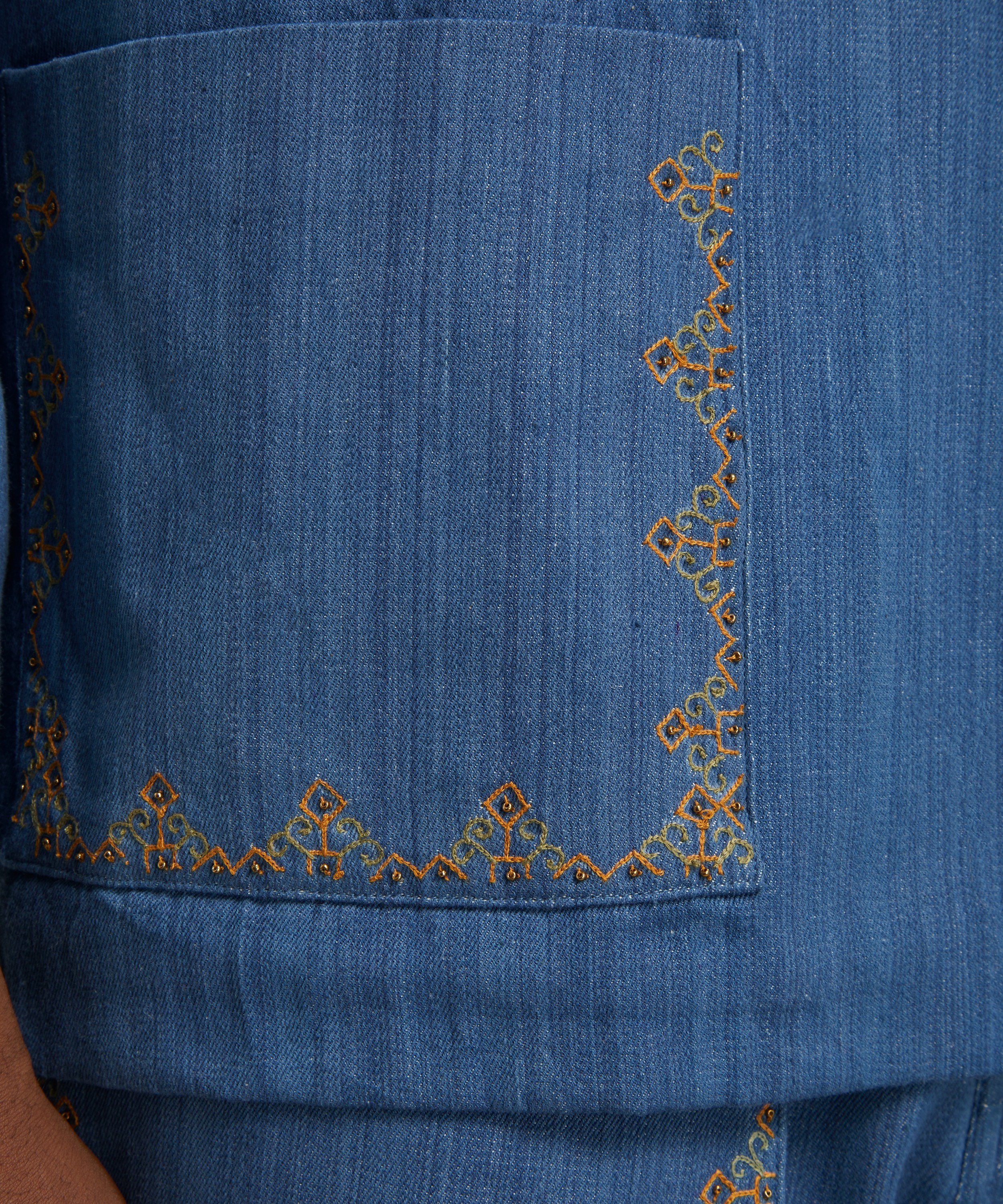 Kartik Research - Embroidered Cotton Two-Button Blazer image number 4
