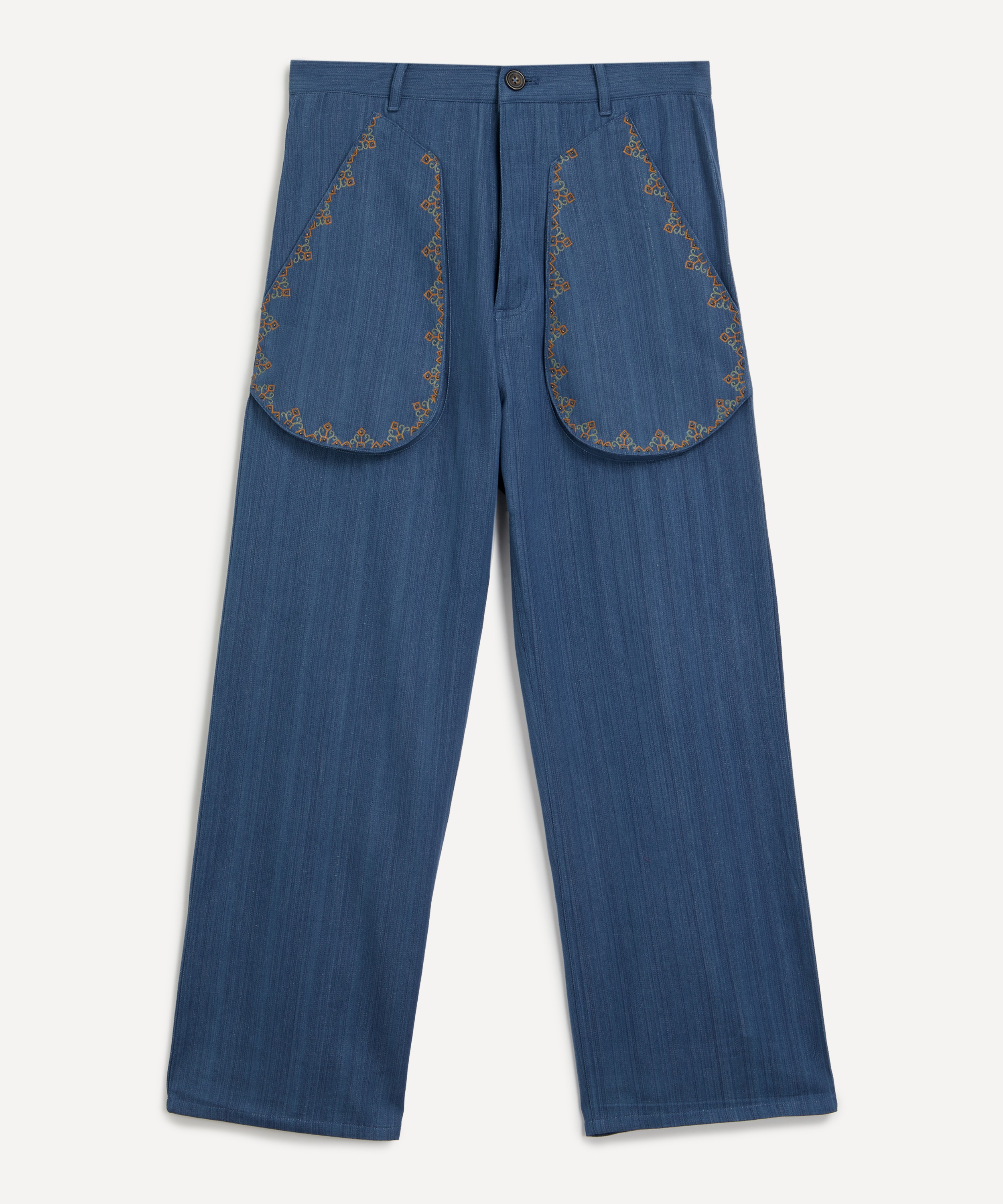 Kartik Research - Embroidered Cotton Cargo Trousers