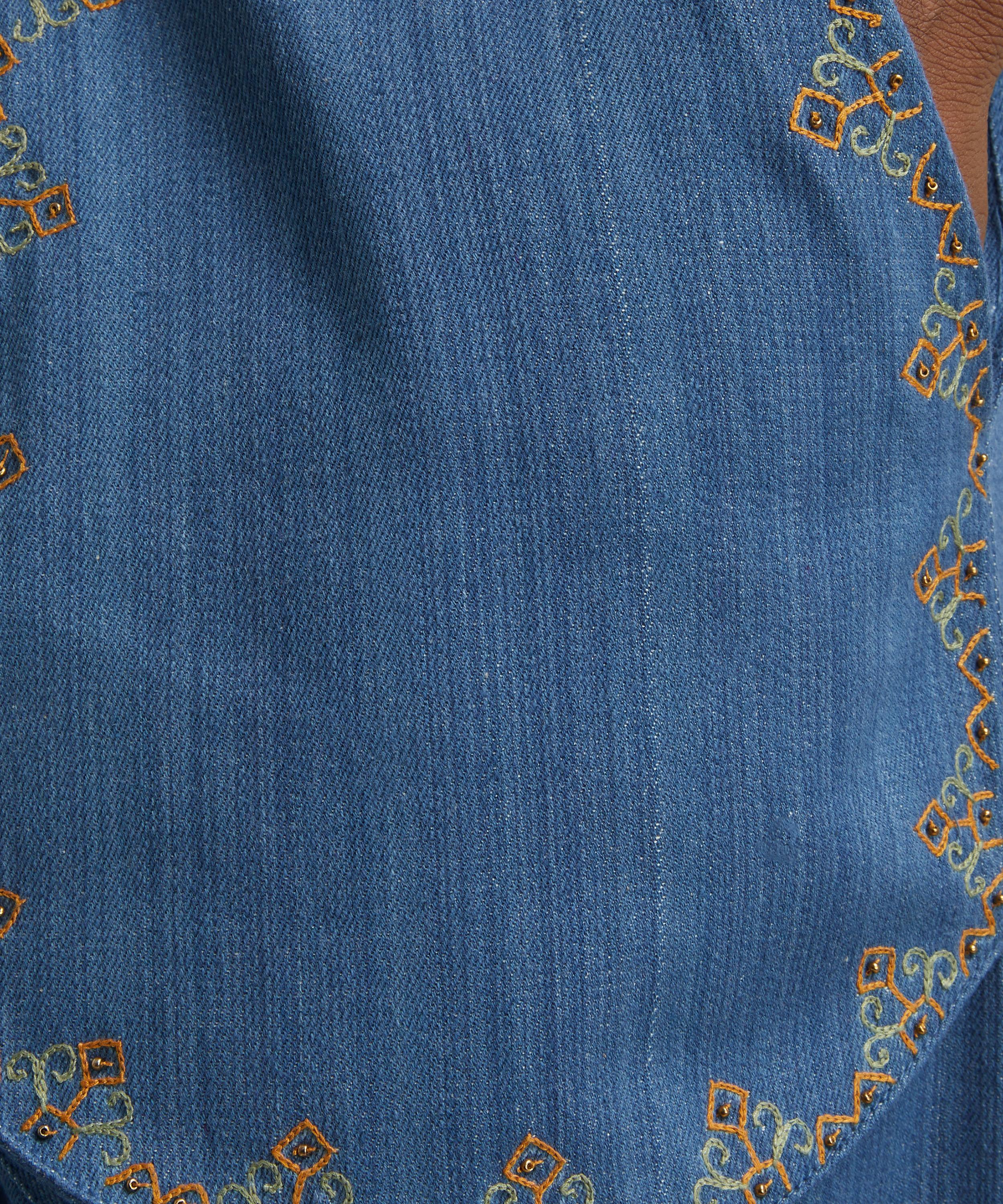 Kartik Research - Embroidered Cotton Cargo Trousers image number 4