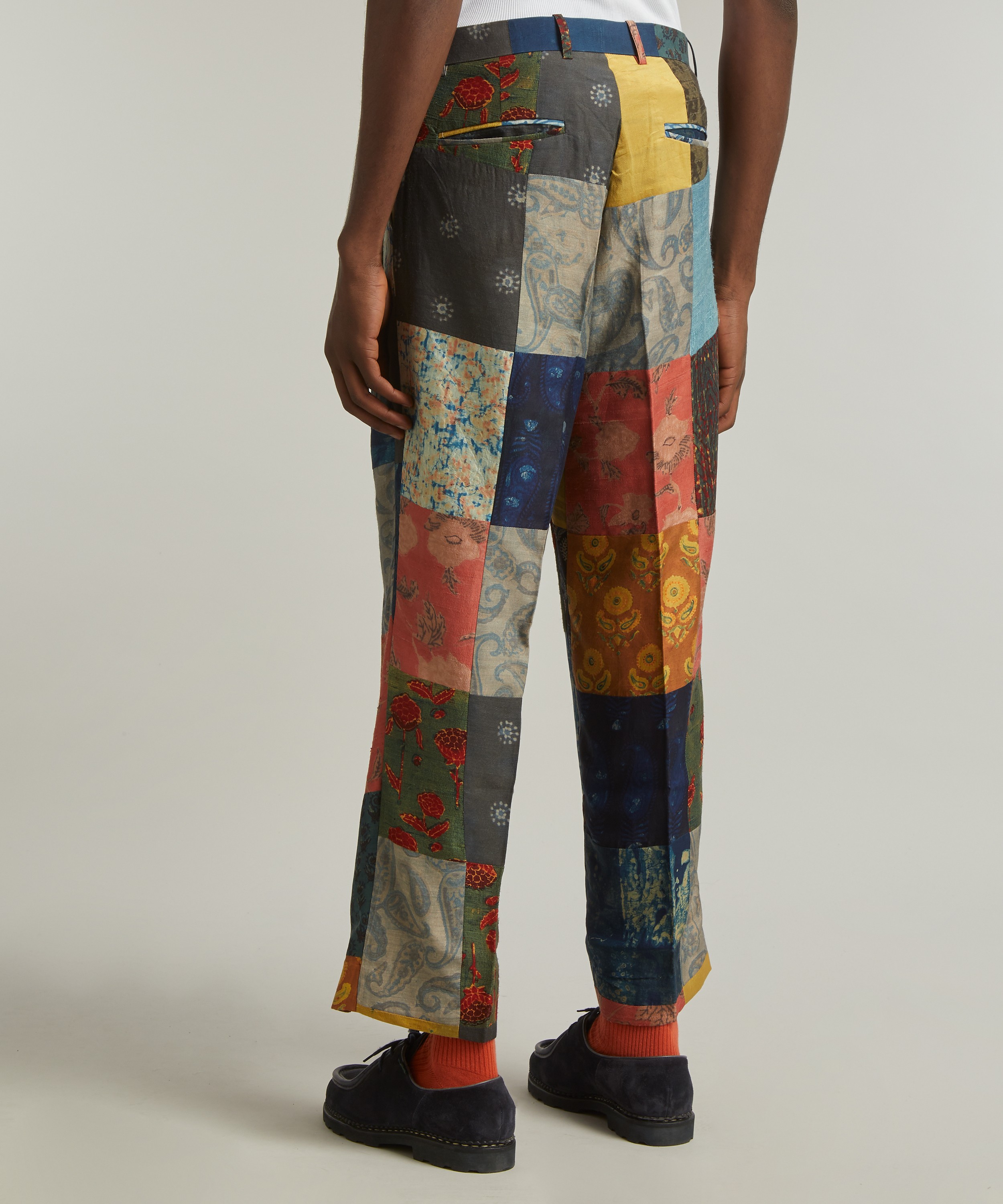 Kartik Research - Pleated Patchwork Silk Trousers image number 3