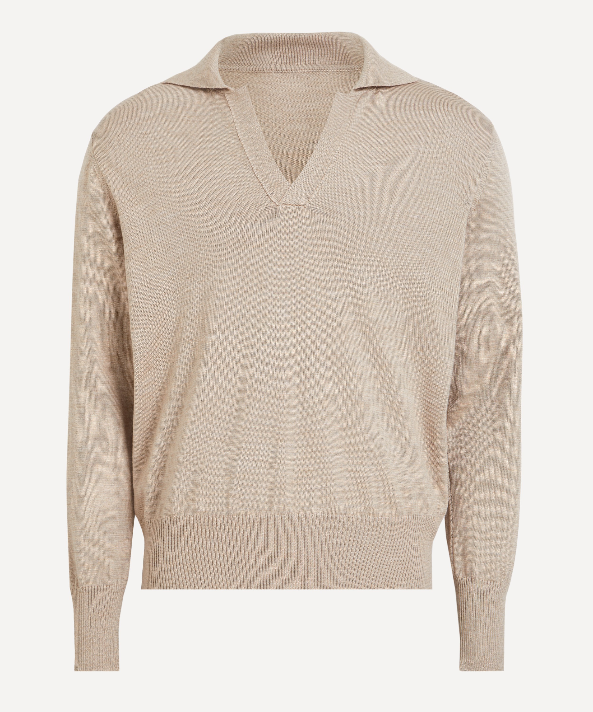 Stoffa - Long Sleeve Sand Cashmere Polo