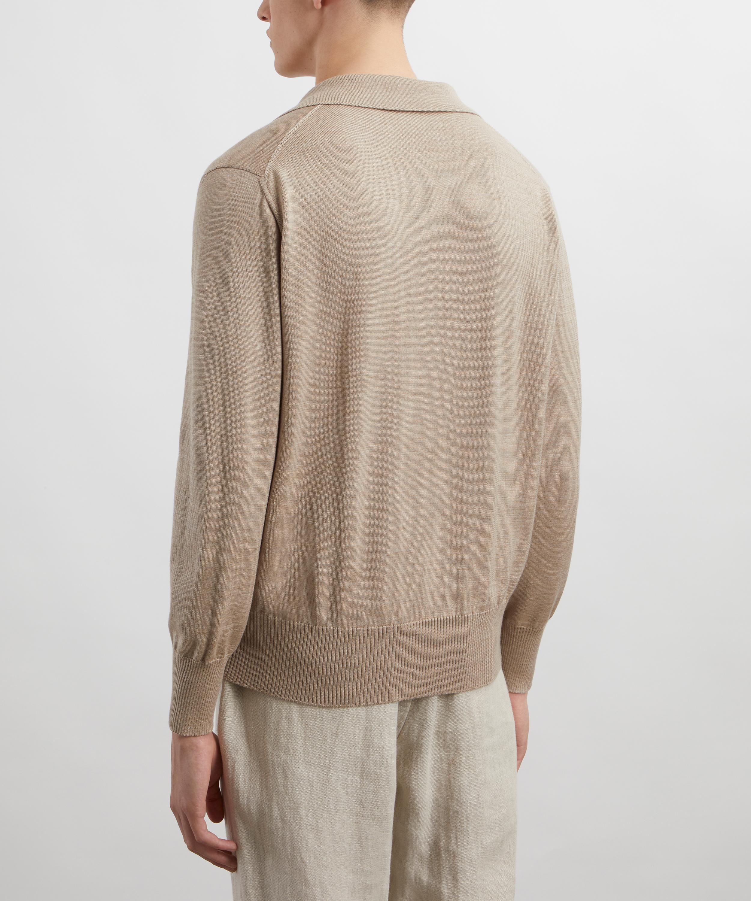 Stoffa - Long Sleeve Sand Cashmere Polo image number 3