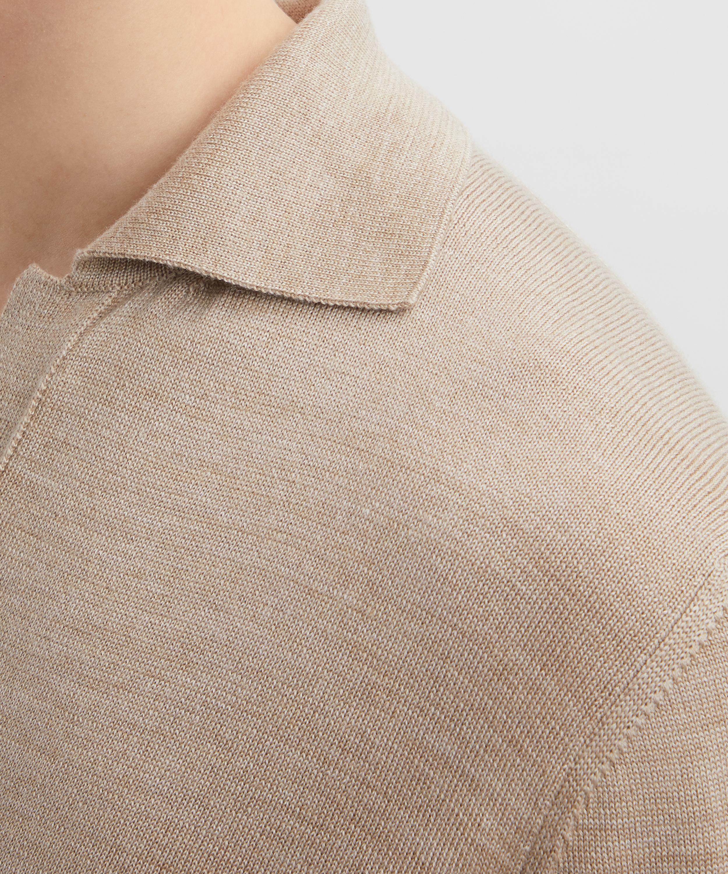 Stoffa - Long Sleeve Sand Cashmere Polo image number 4