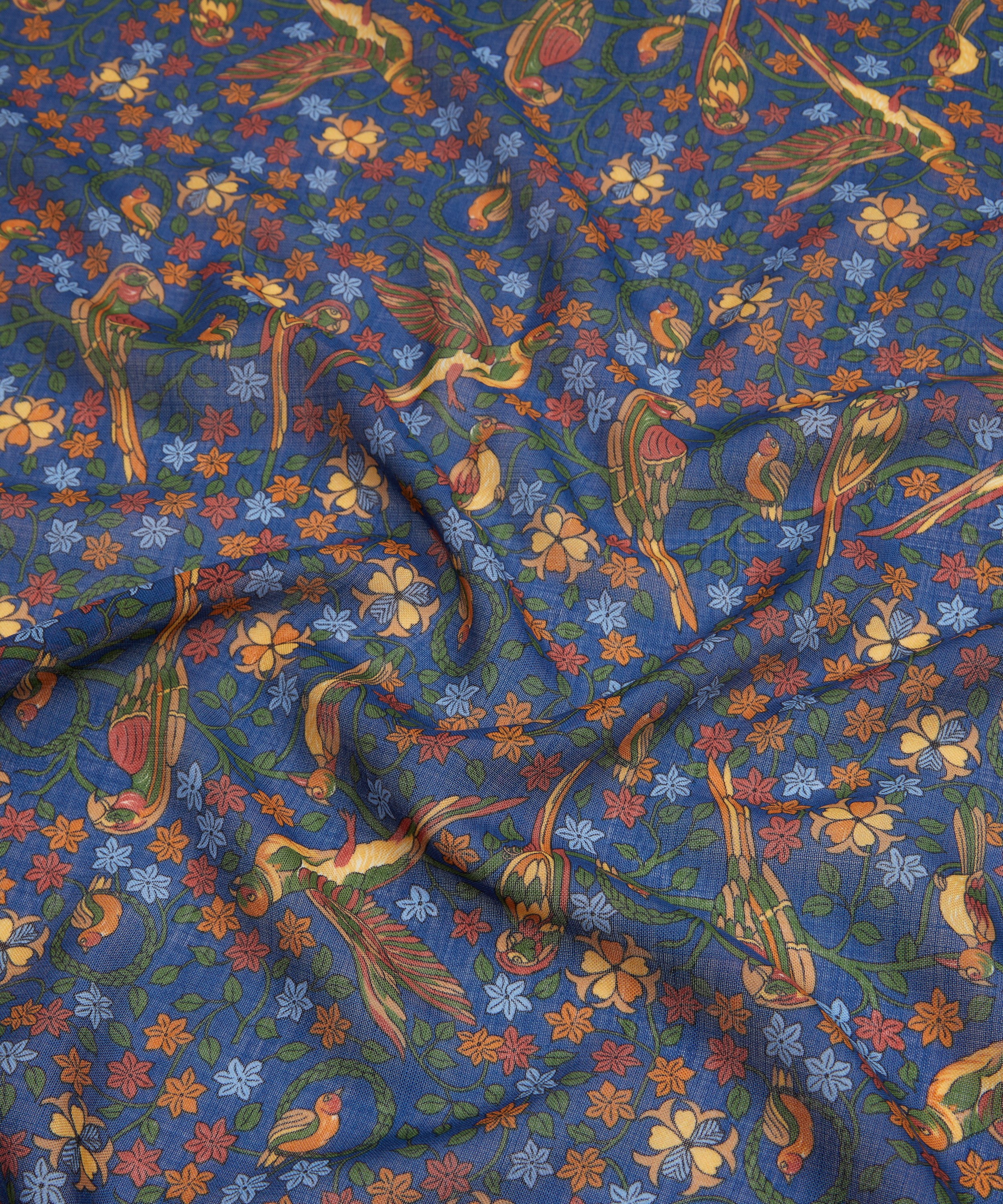 Drakes - Parrots Wool-Silk Pocket Square image number 3