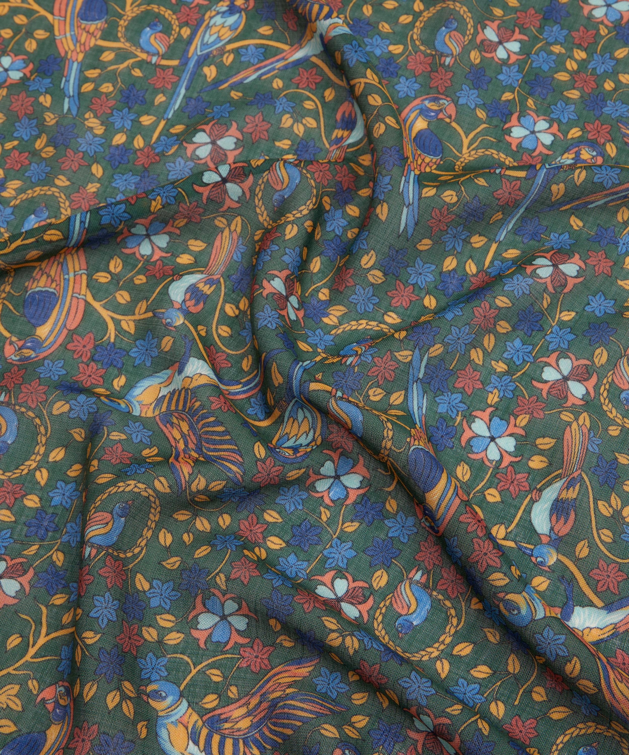 Drakes - Parrots Wool-Silk Pocket Square image number 3