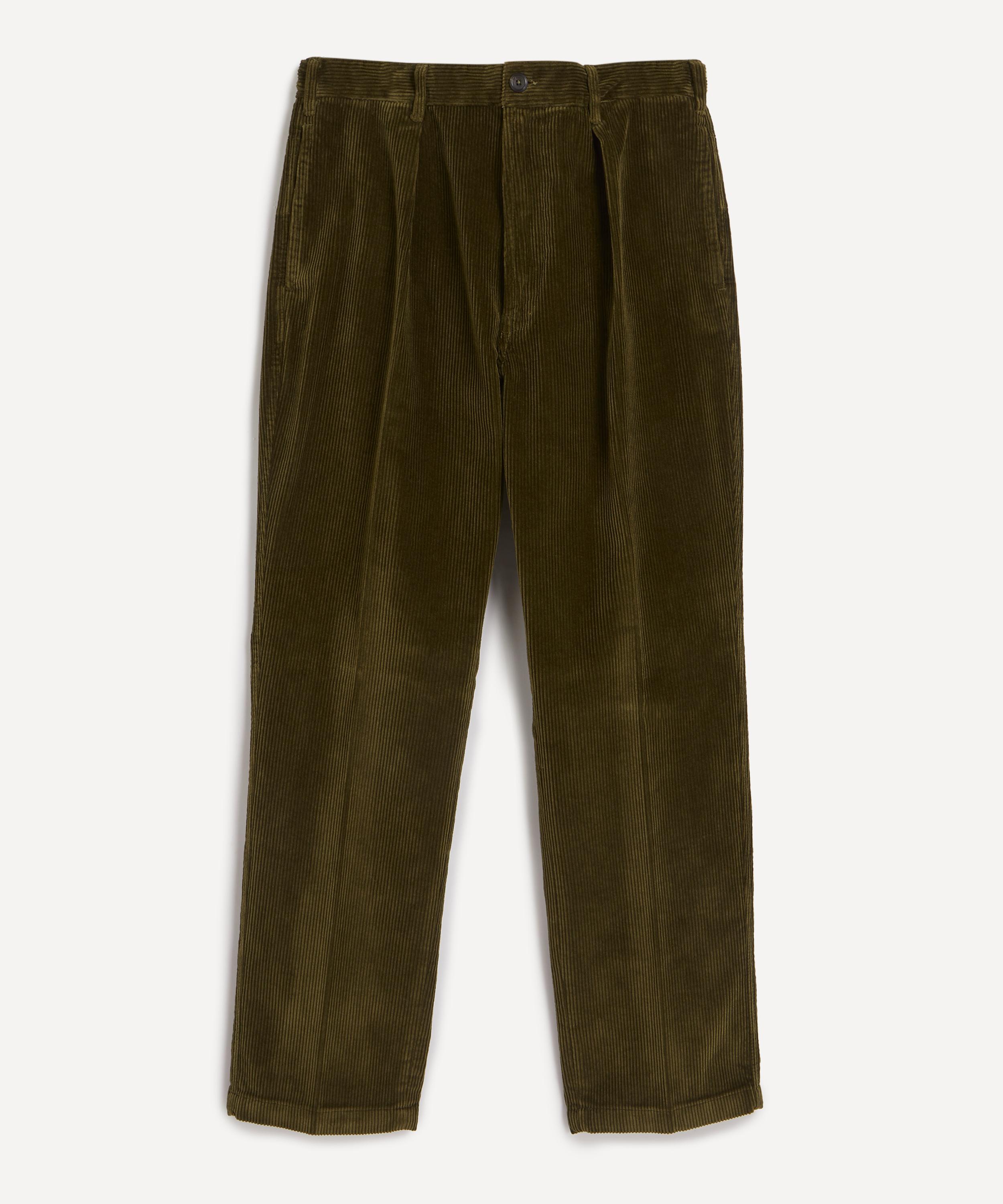 Drakes - Olive Cotton Corduroy Games Trousers image number 0