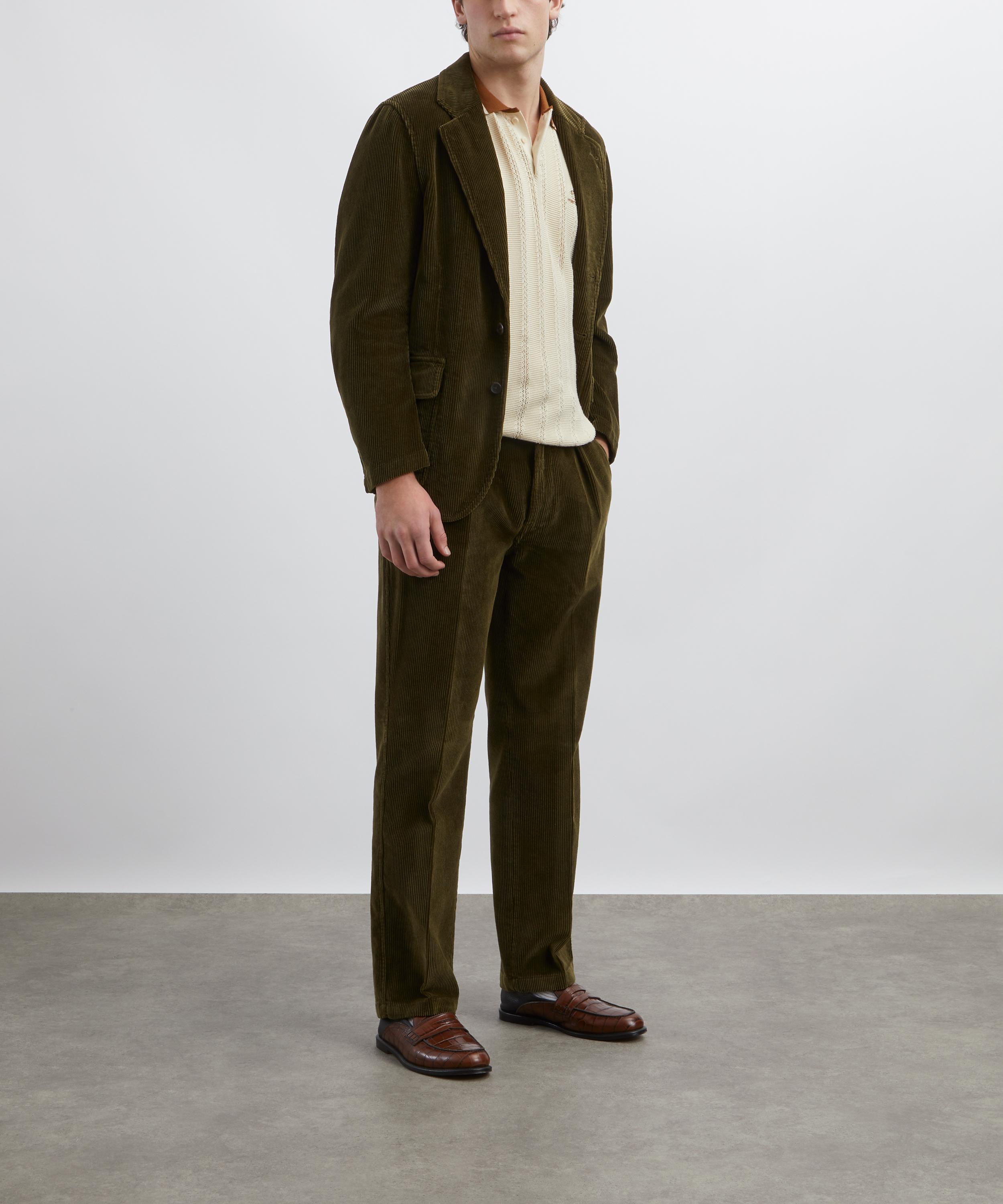 Drakes - Olive Cotton Corduroy Games Trousers image number 1