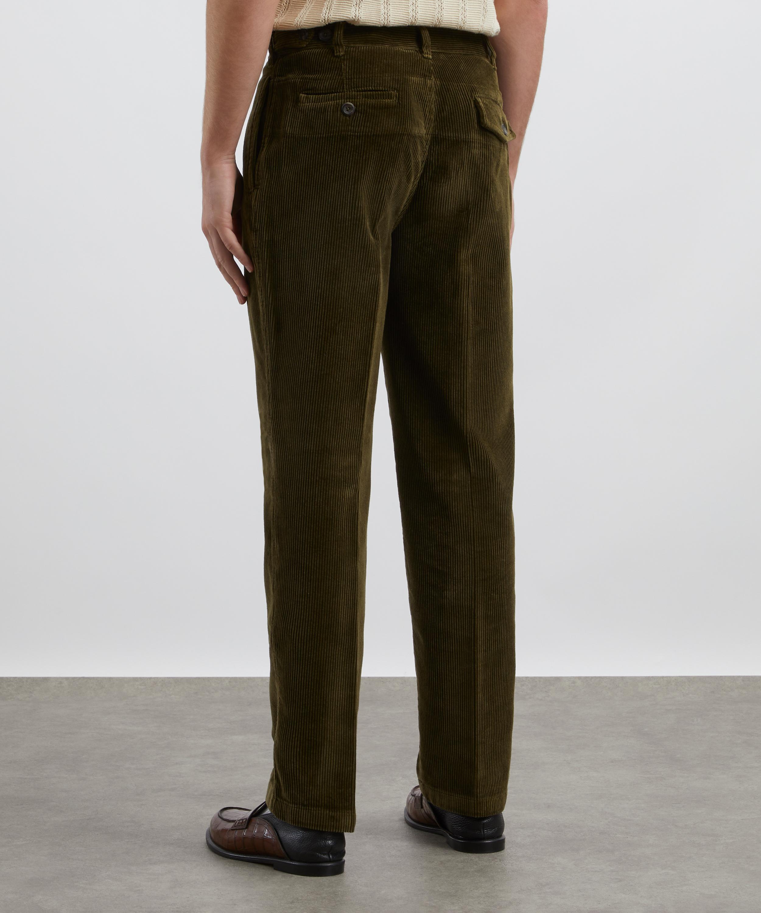 Drakes - Olive Cotton Corduroy Games Trousers image number 3