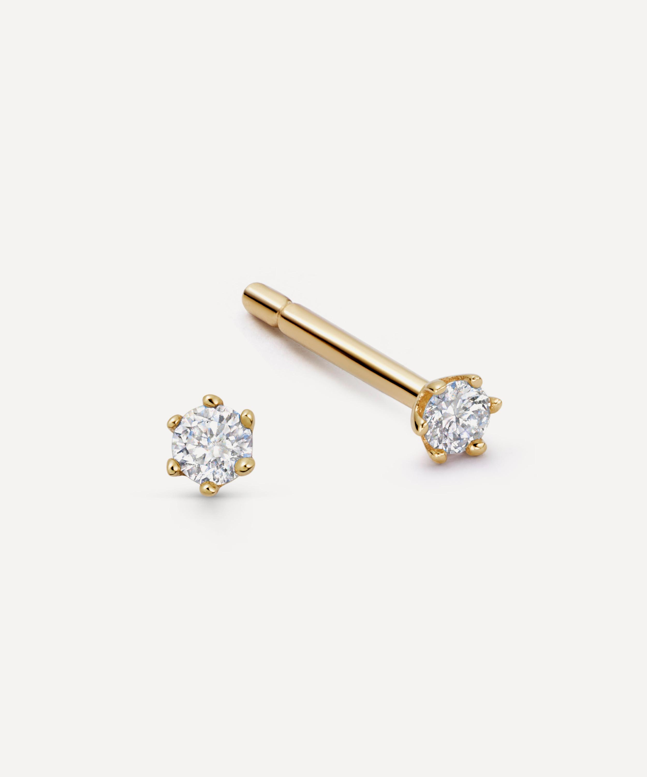 Astley Clarke - 14ct Gold Interstellar Solitaire Stud Earrings image number 0