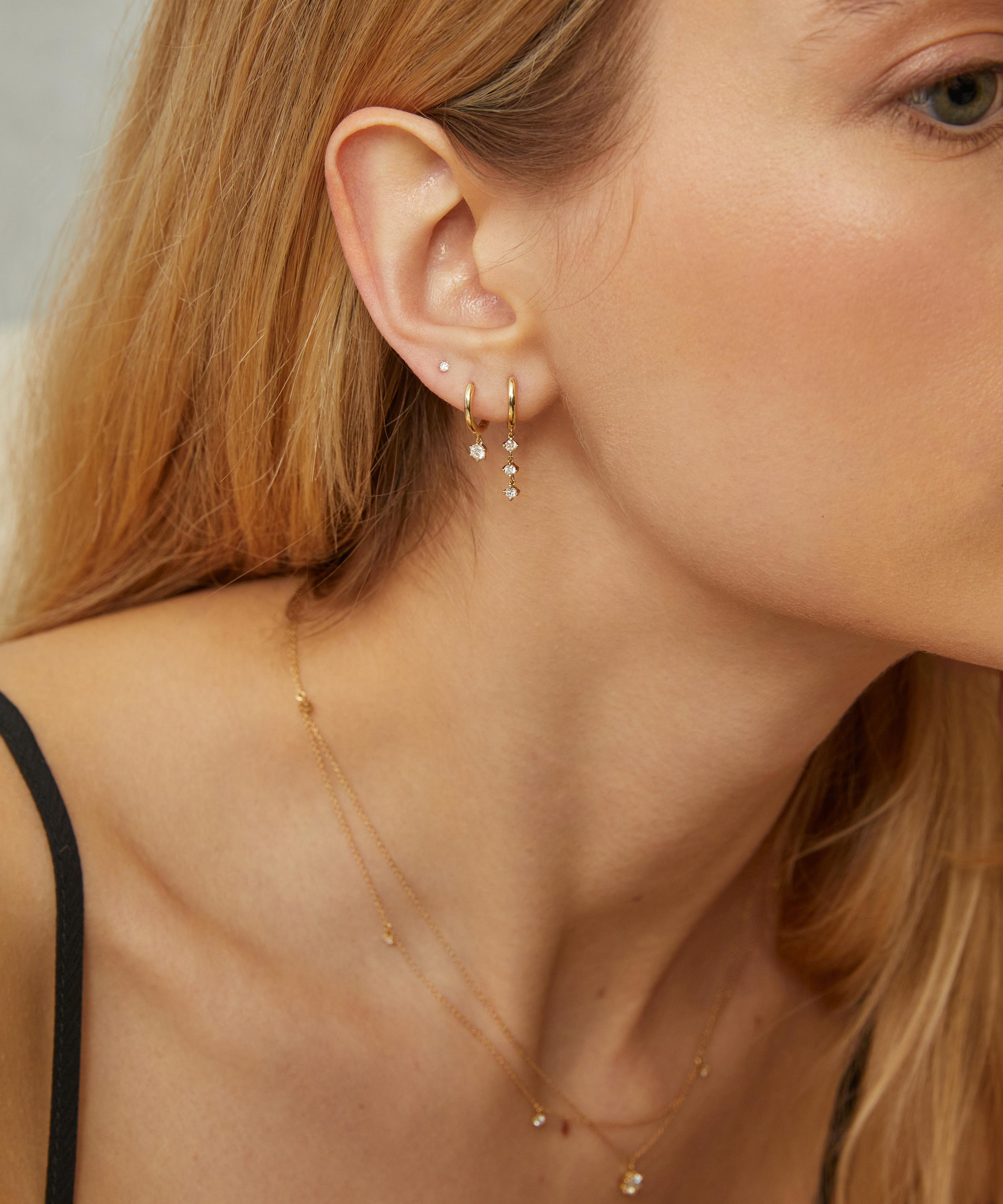 Astley Clarke - 14ct Gold Interstellar Solitaire Stud Earrings image number 2