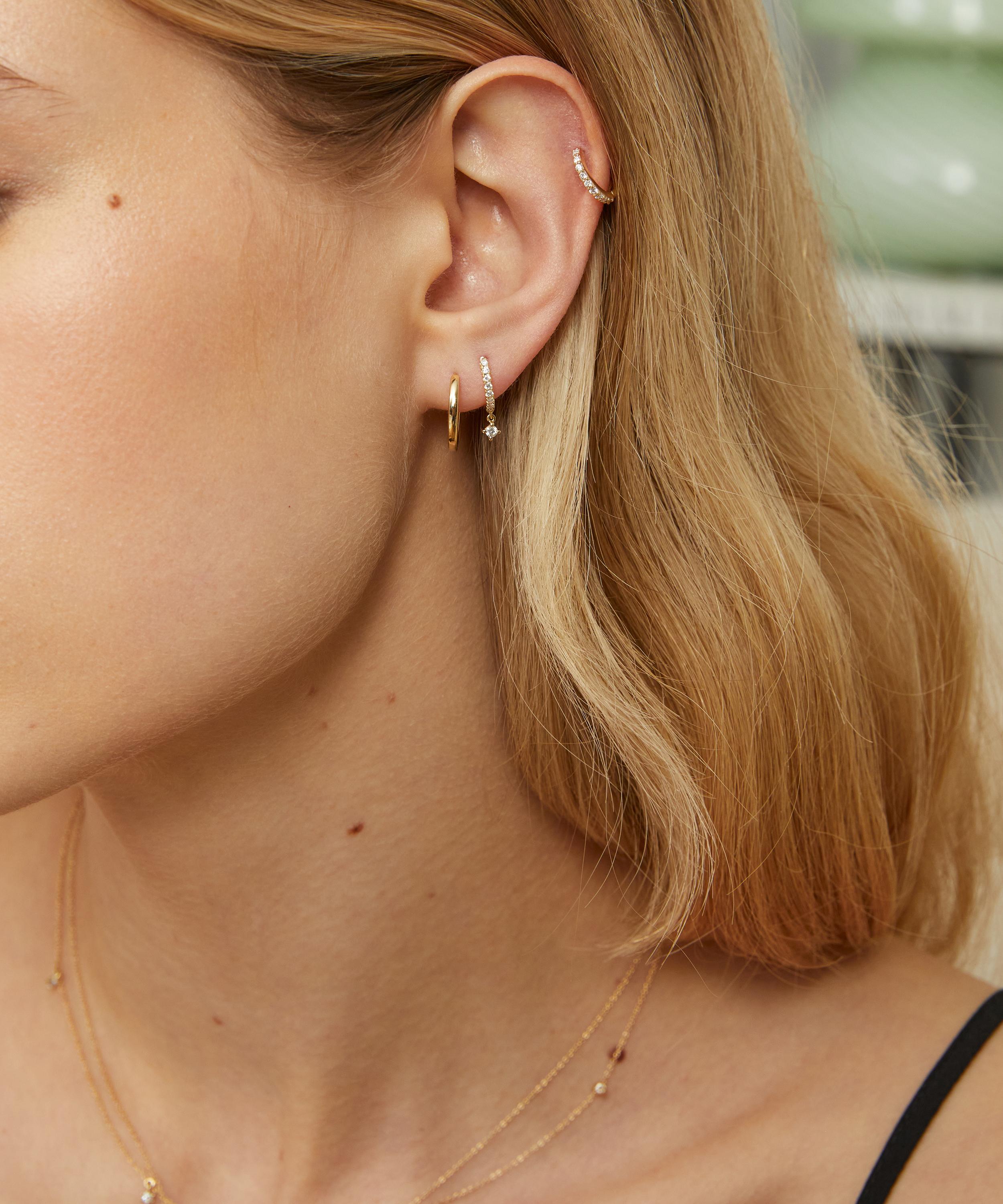 Astley Clarke - 14ct Gold Interstellar Diamond Drop Hoop Earrings image number 2