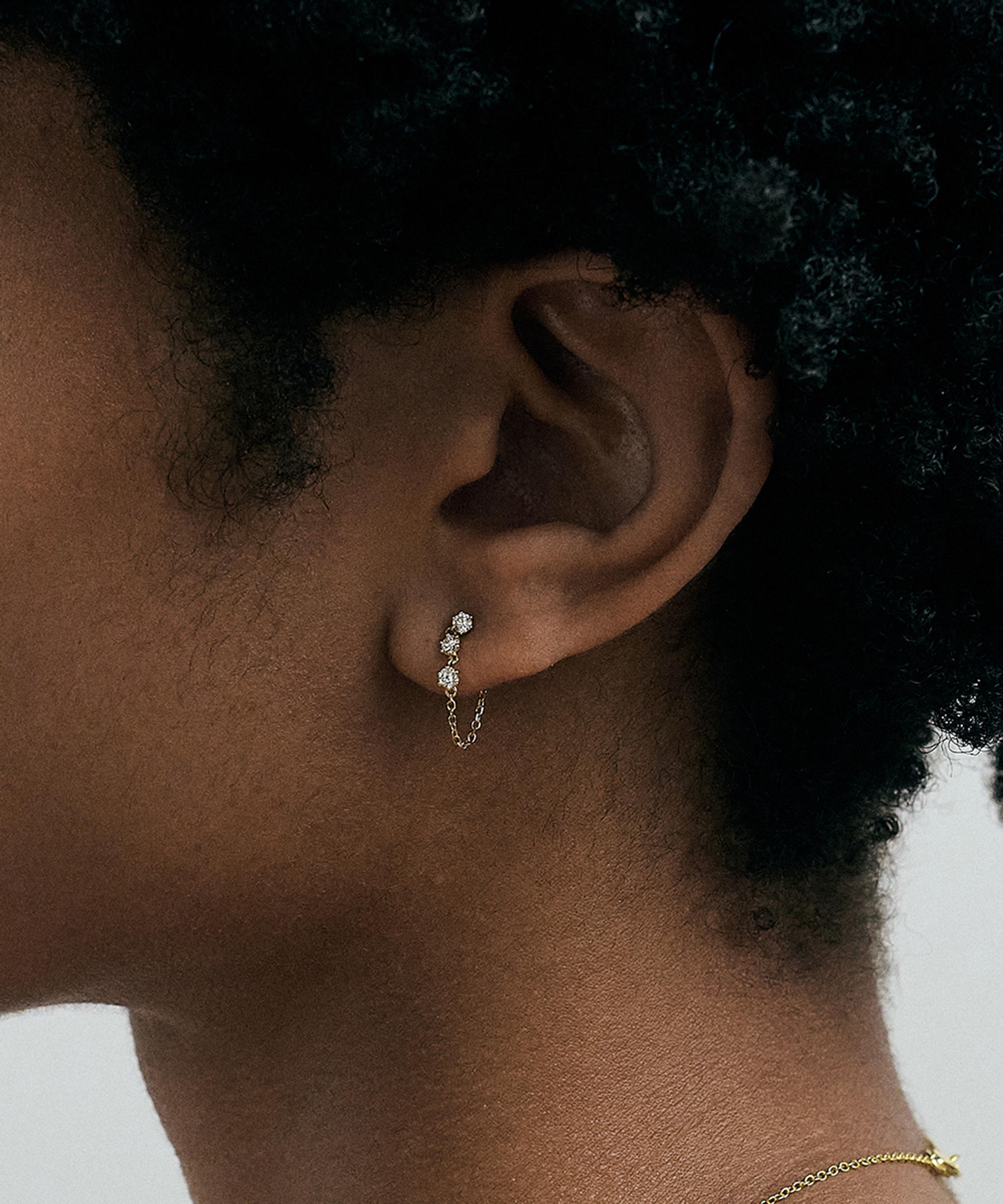 Astley Clarke - 14ct Gold Interstellar Diamond Chain Stud Earrings image number 2