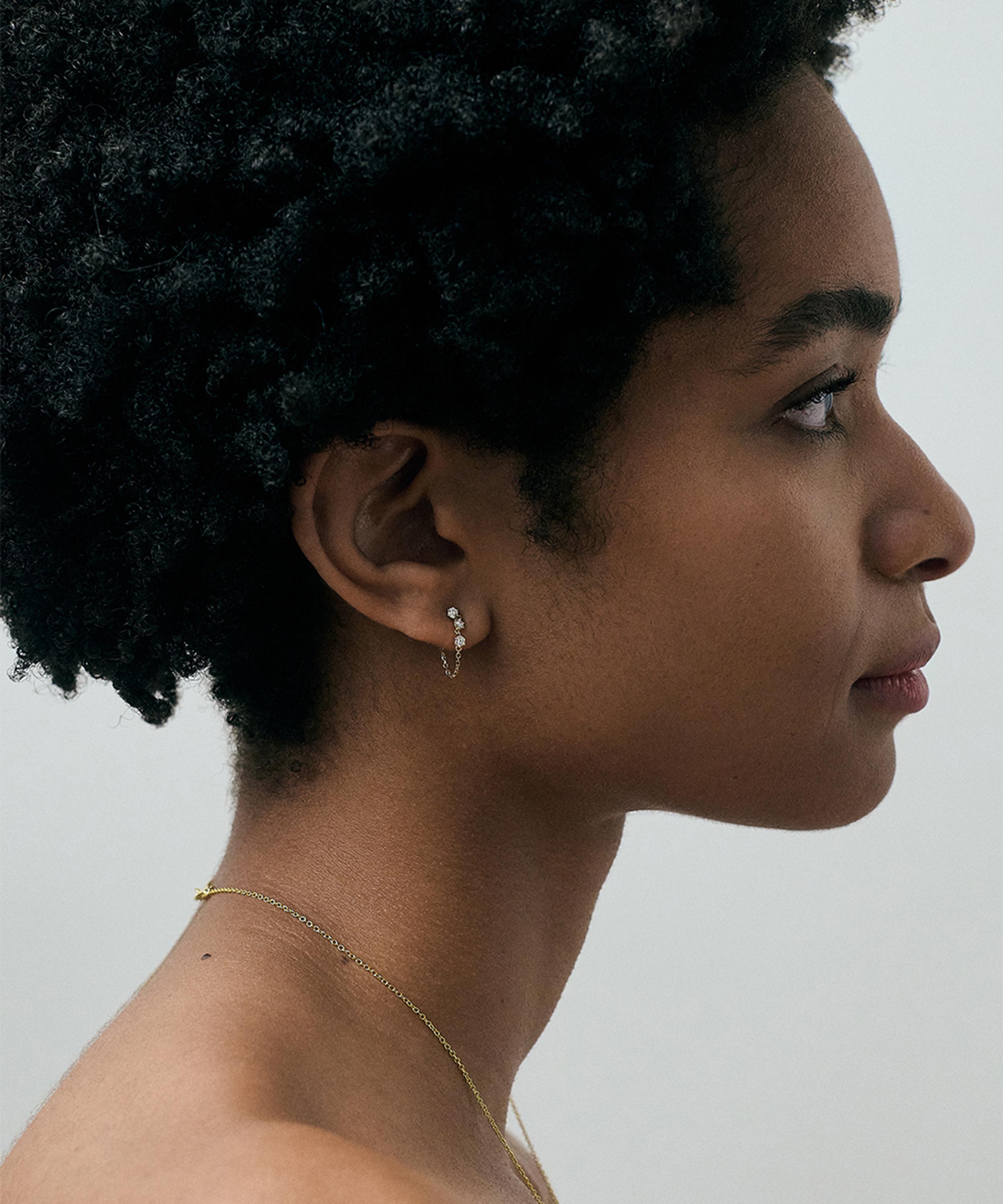 Astley Clarke - 14ct Gold Interstellar Diamond Chain Stud Earrings image number 3