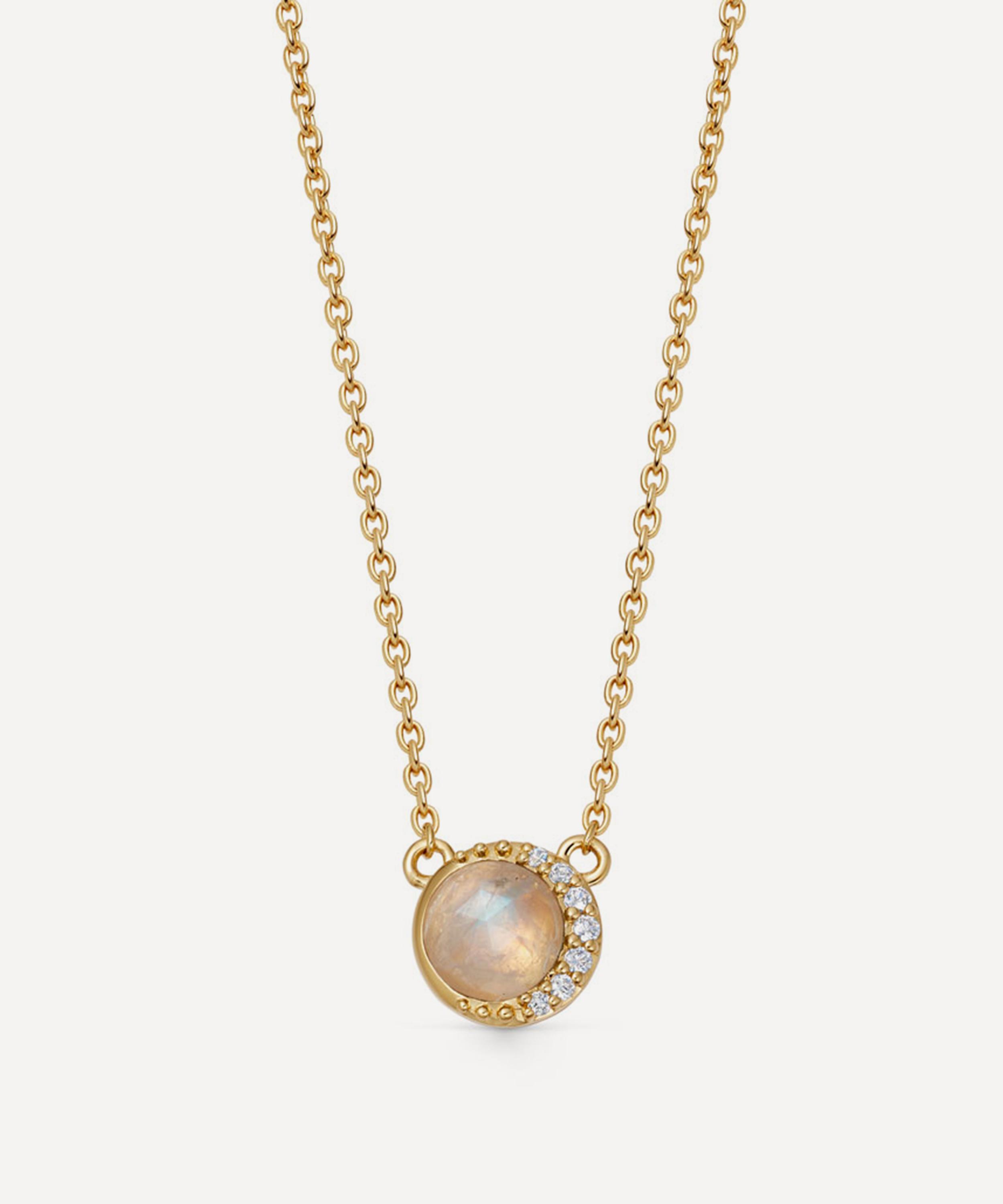 Astley Clarke - 18ct Gold-Plated Vermeil Silver Luna Moonstone Pendant Necklace image number 0