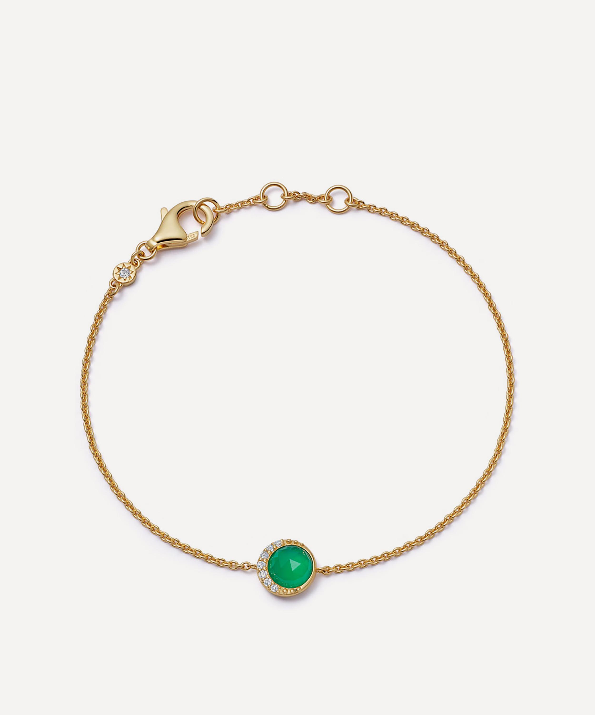 Astley Clarke - 18ct Gold-Plated Vermeil Silver Luna Green Chalcedony Bracelet image number 0