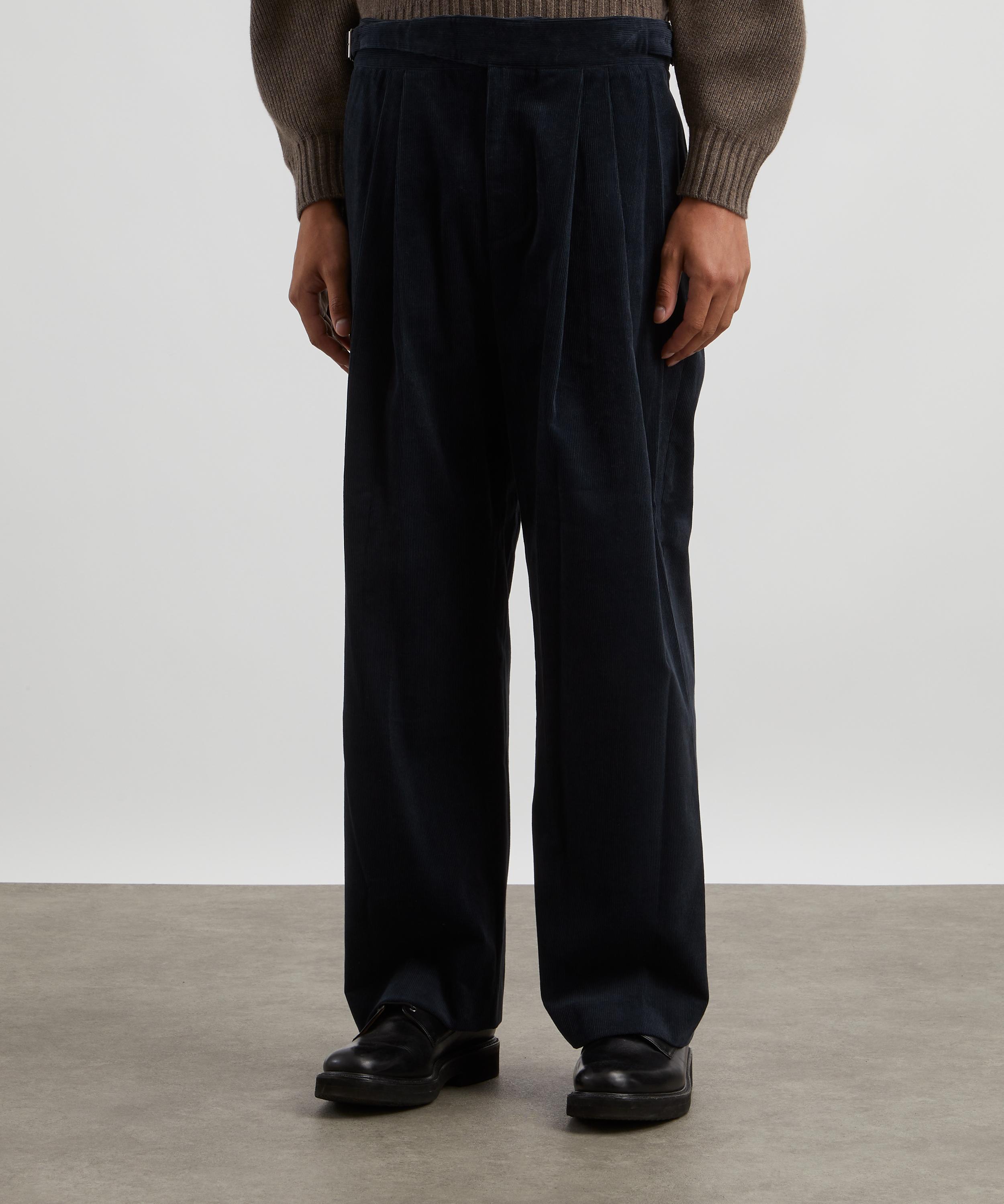 Le17septembre - Gurkha Wide Leg Pleated Cord Trousers image number 2