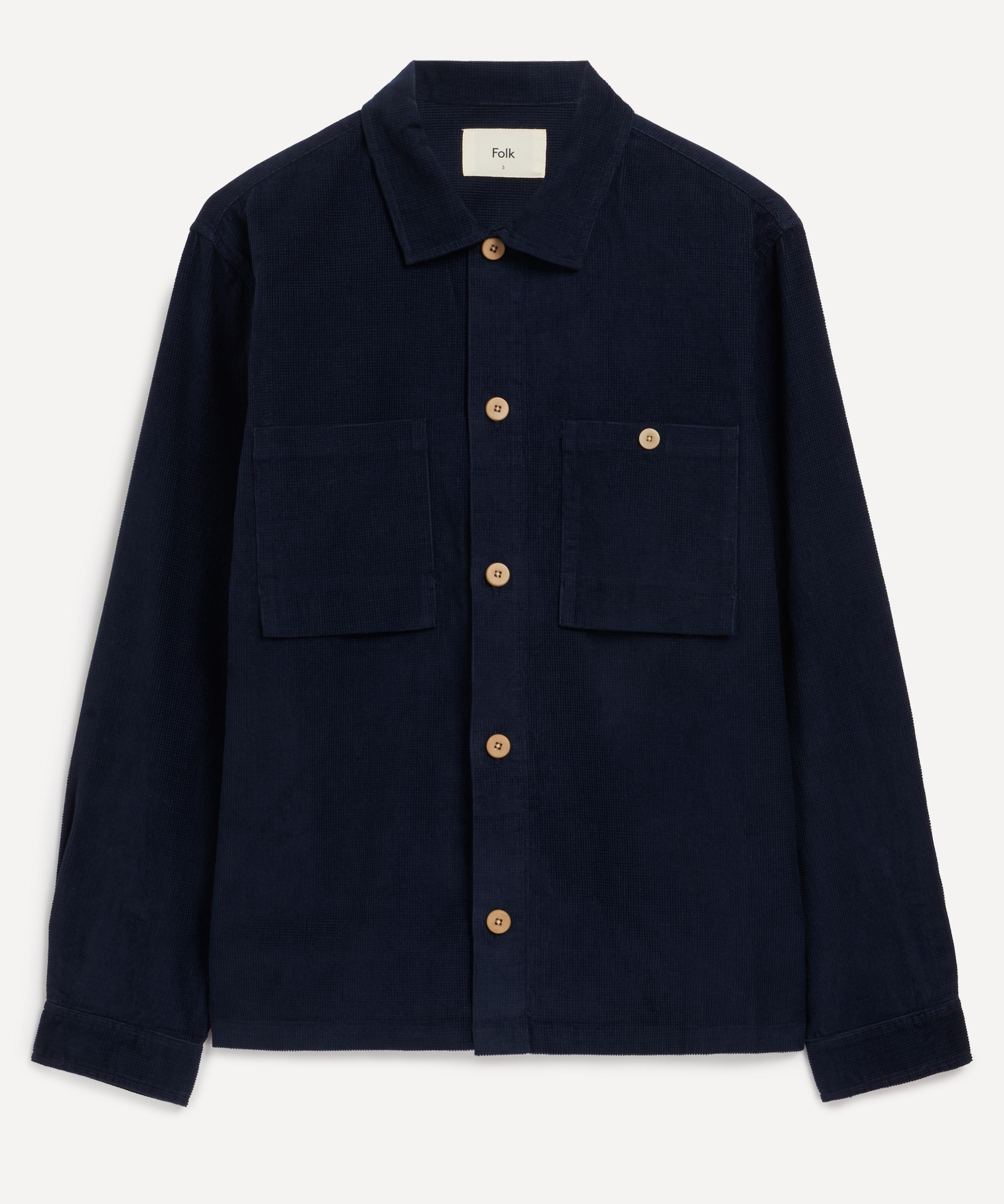 Folk - Patch Microcheck Cord Overshirt image number 0
