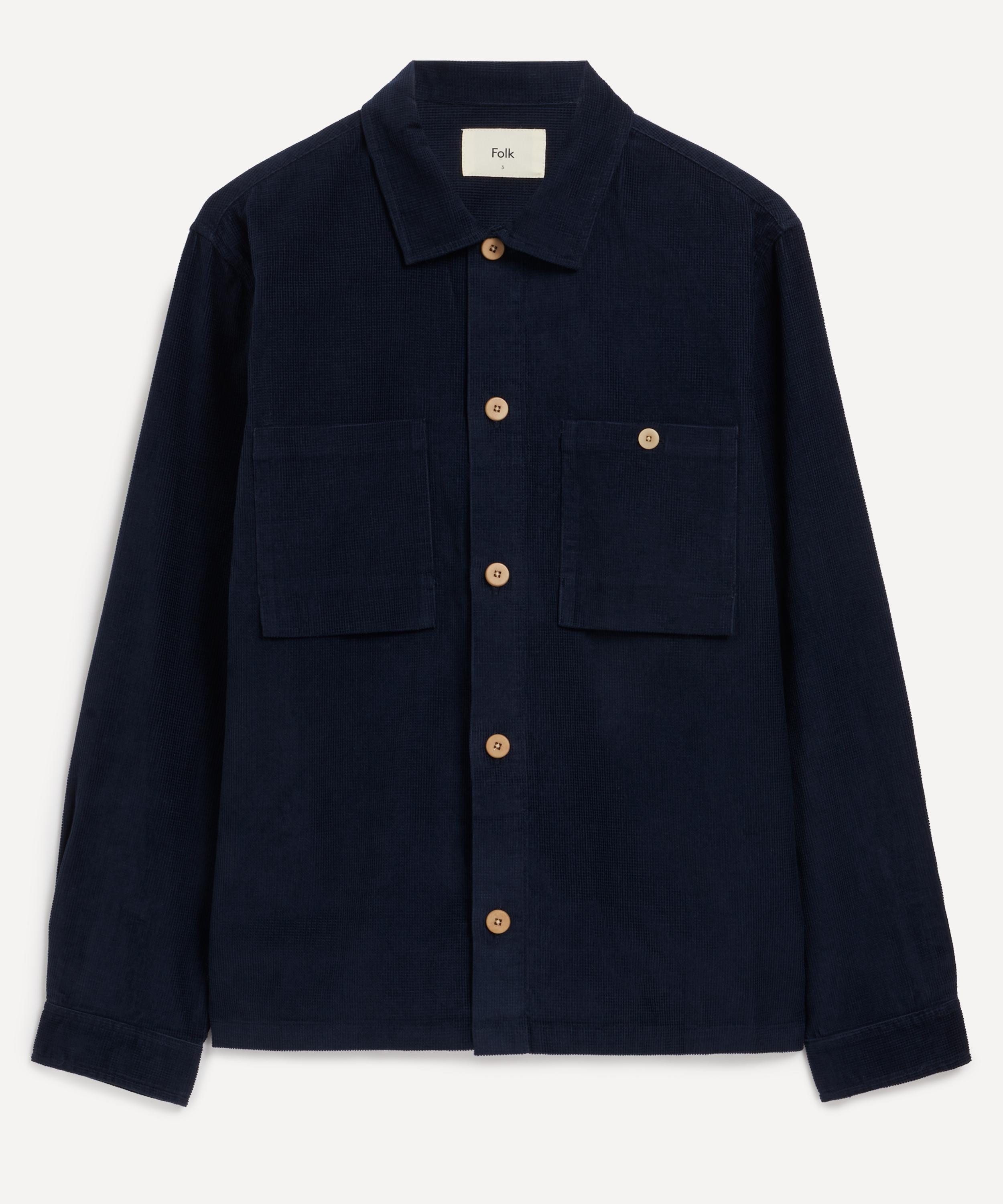 Folk - Patch Microcheck Cord Overshirt