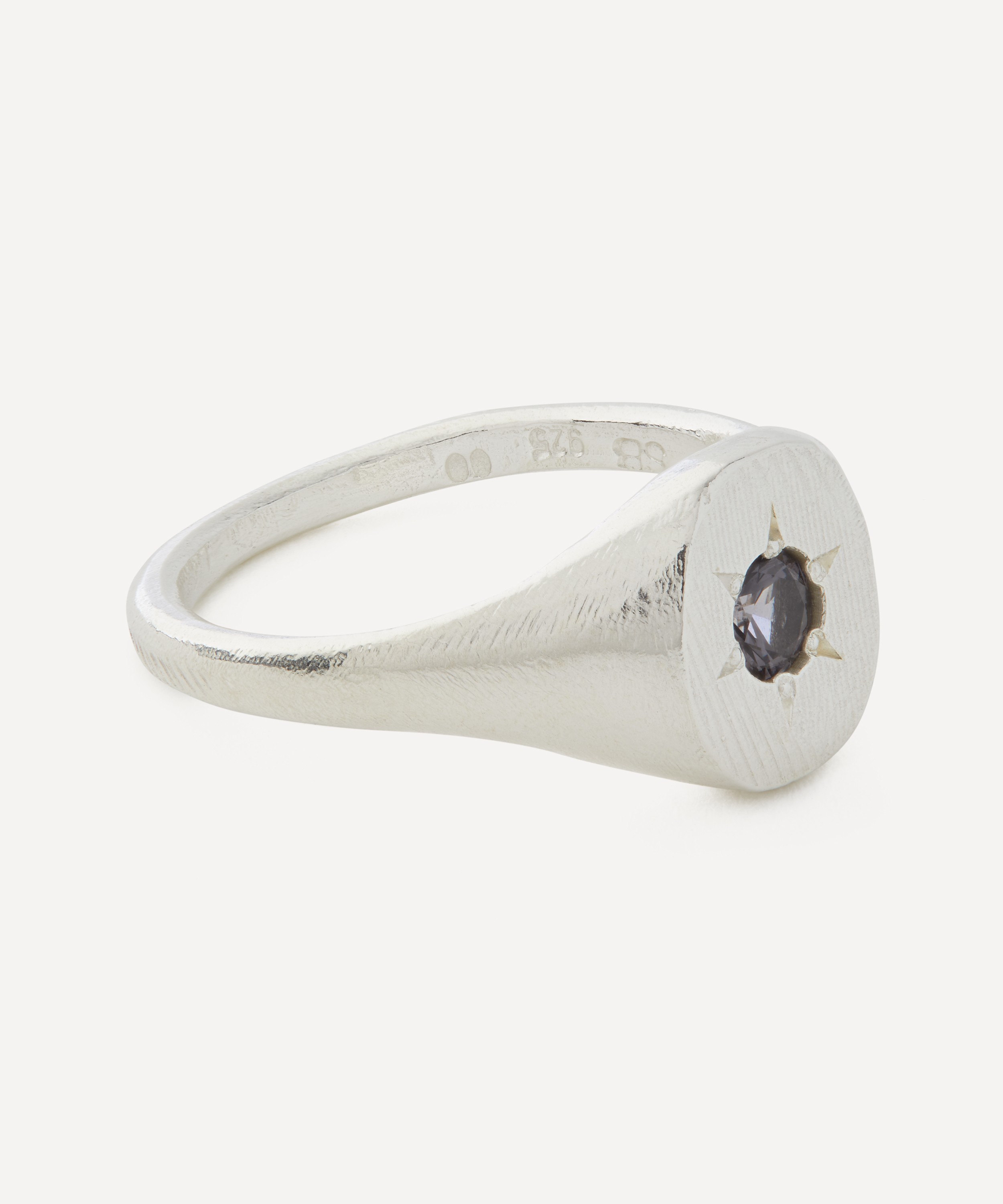 Seb Brown - Sterling Silver Grey Signet Ring image number 1