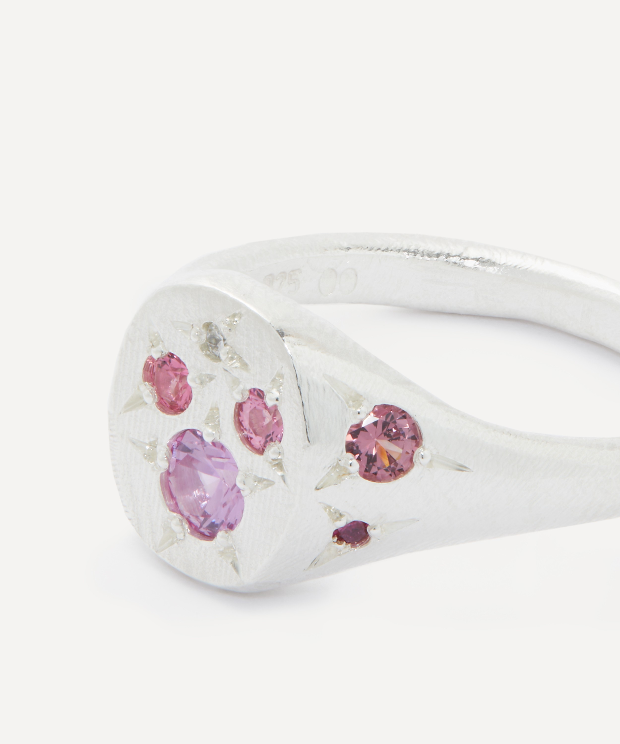 Seb Brown - Sterling Silver Pink Spazio Signet Ring image number 2