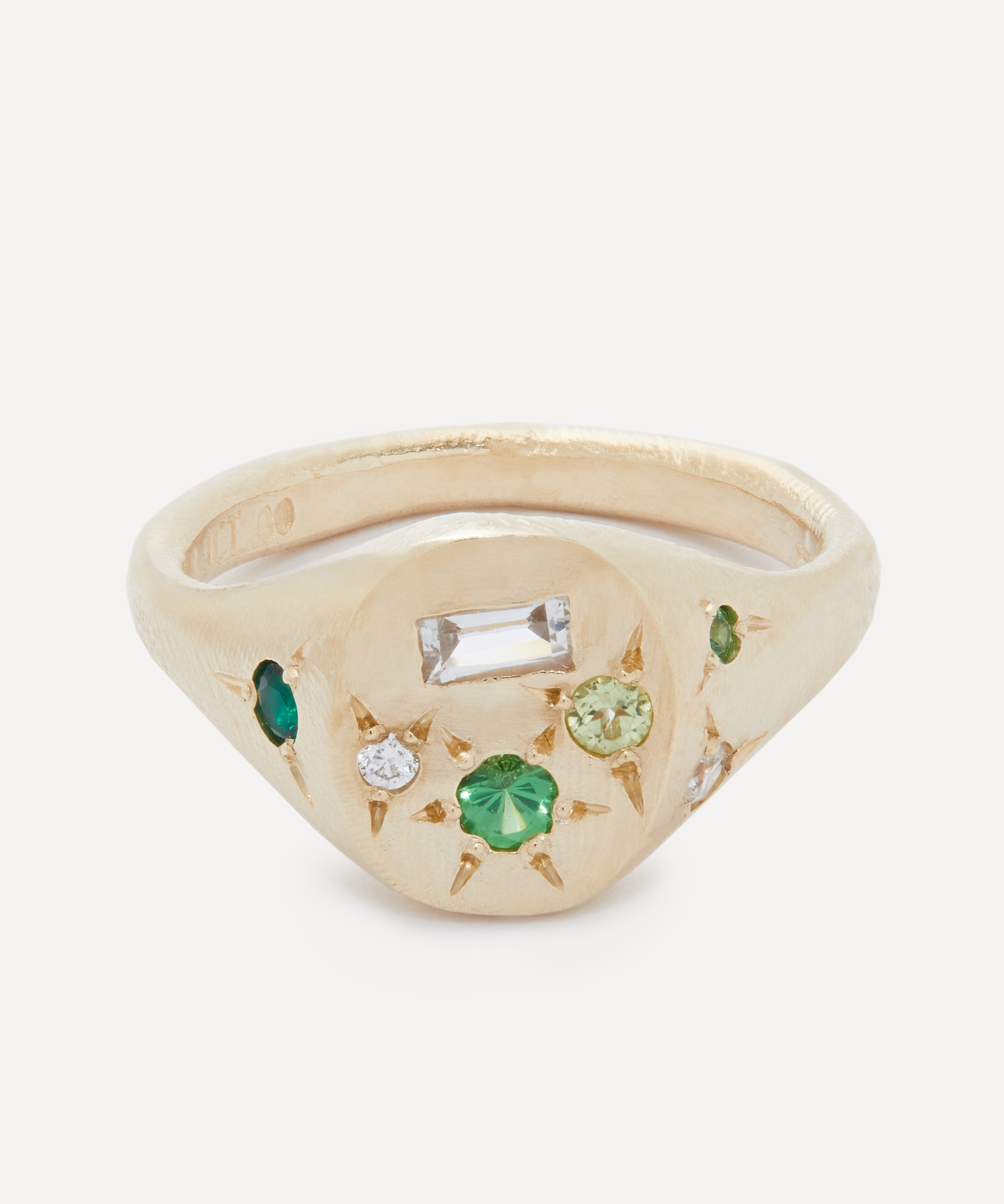 Seb Brown - 9ct Gold Green Spazio Signet Ring image number 0