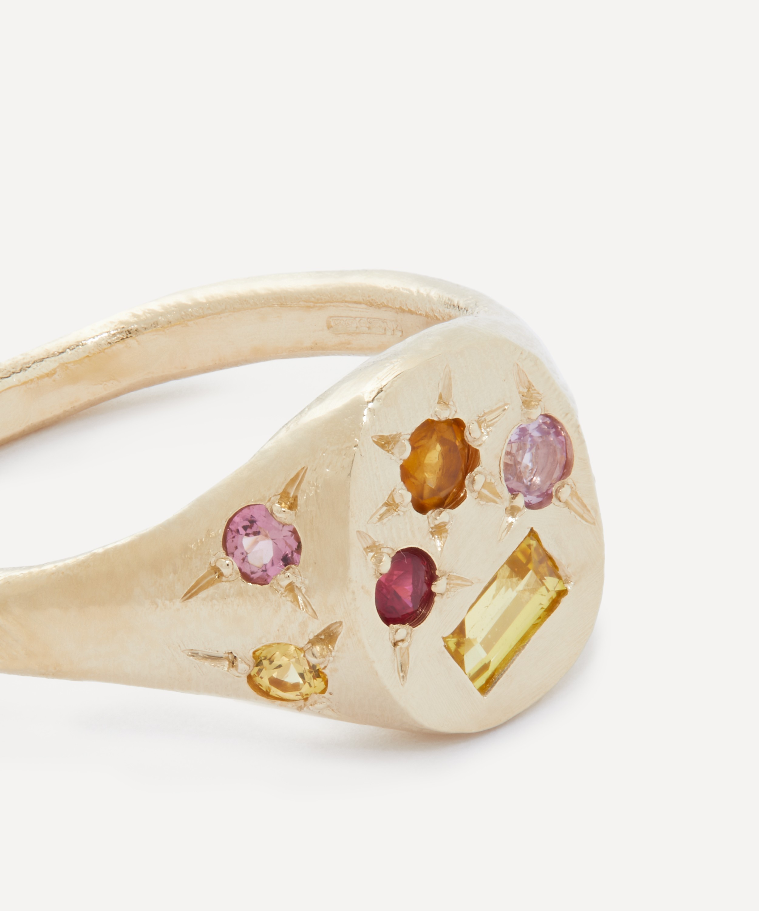 Seb Brown - 9ct Gold Orange Spazio Signet Ring image number 