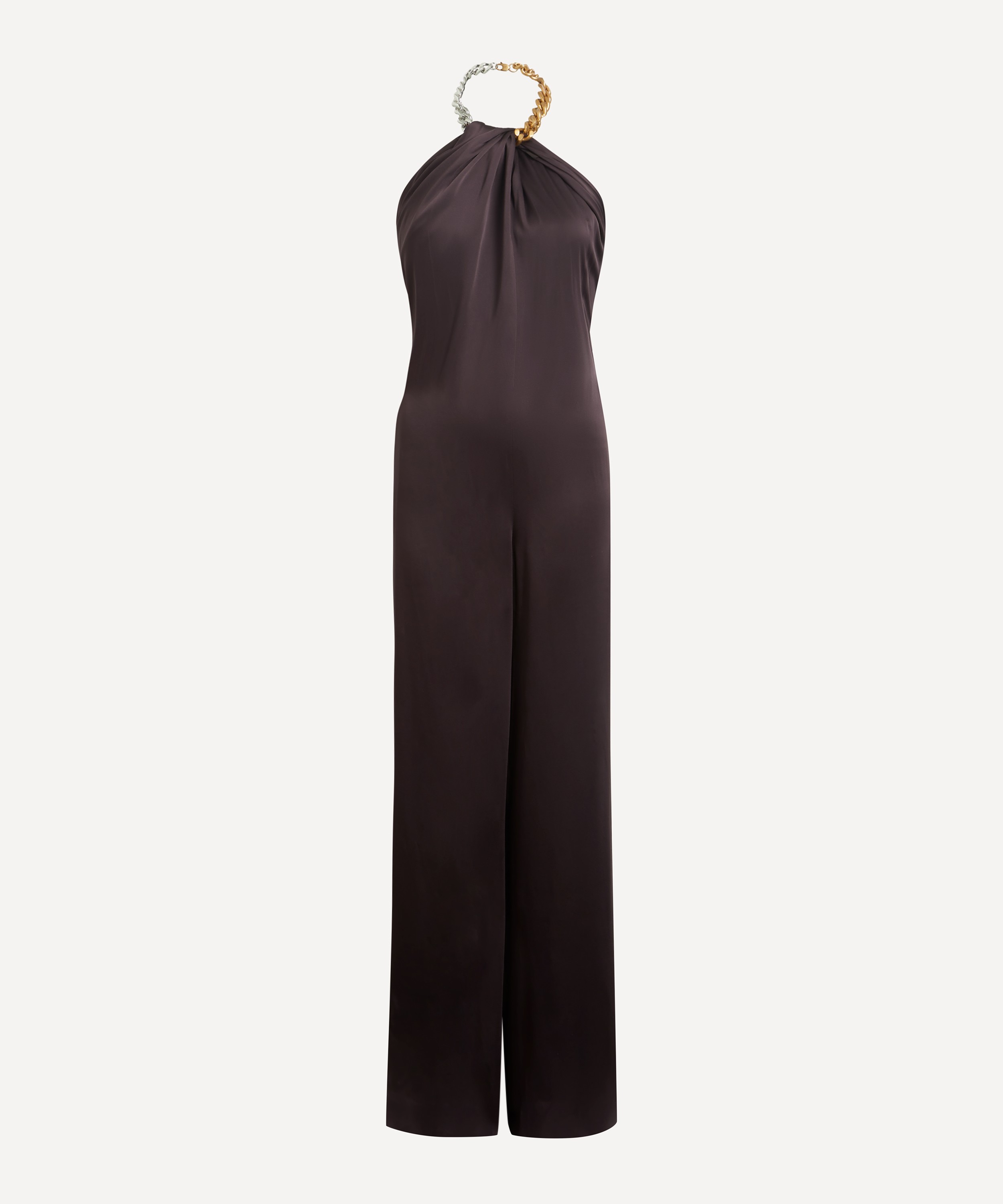 Stella McCartney - Chain Halterneck Satin Jumpsuit image number 0