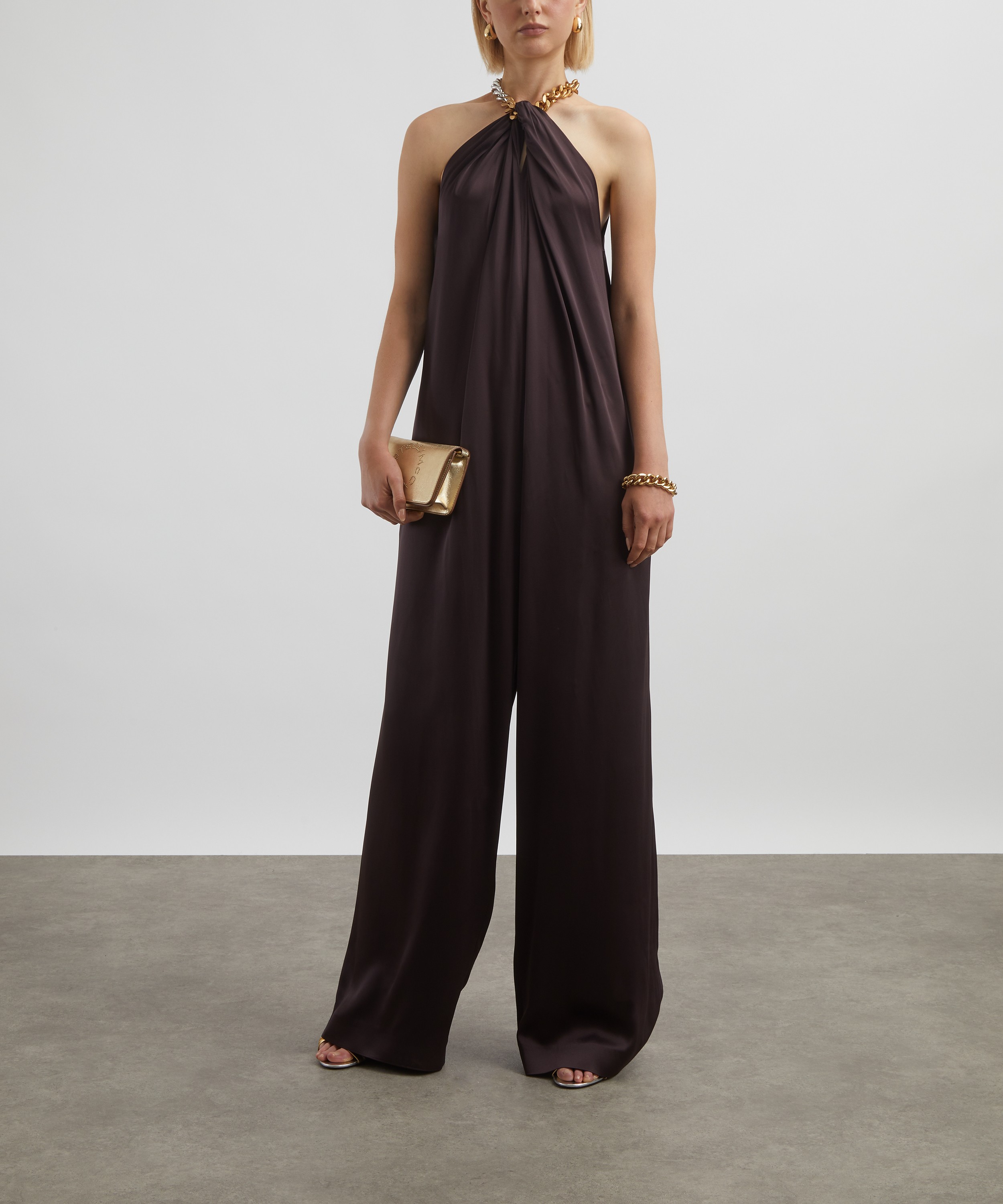 Stella McCartney - Chain Halterneck Satin Jumpsuit image number 1