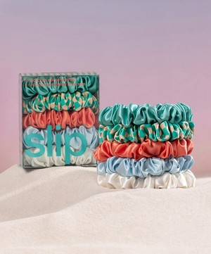 Slip - Seashell Midi Silk Scrunchies Pack of 5 image number 5