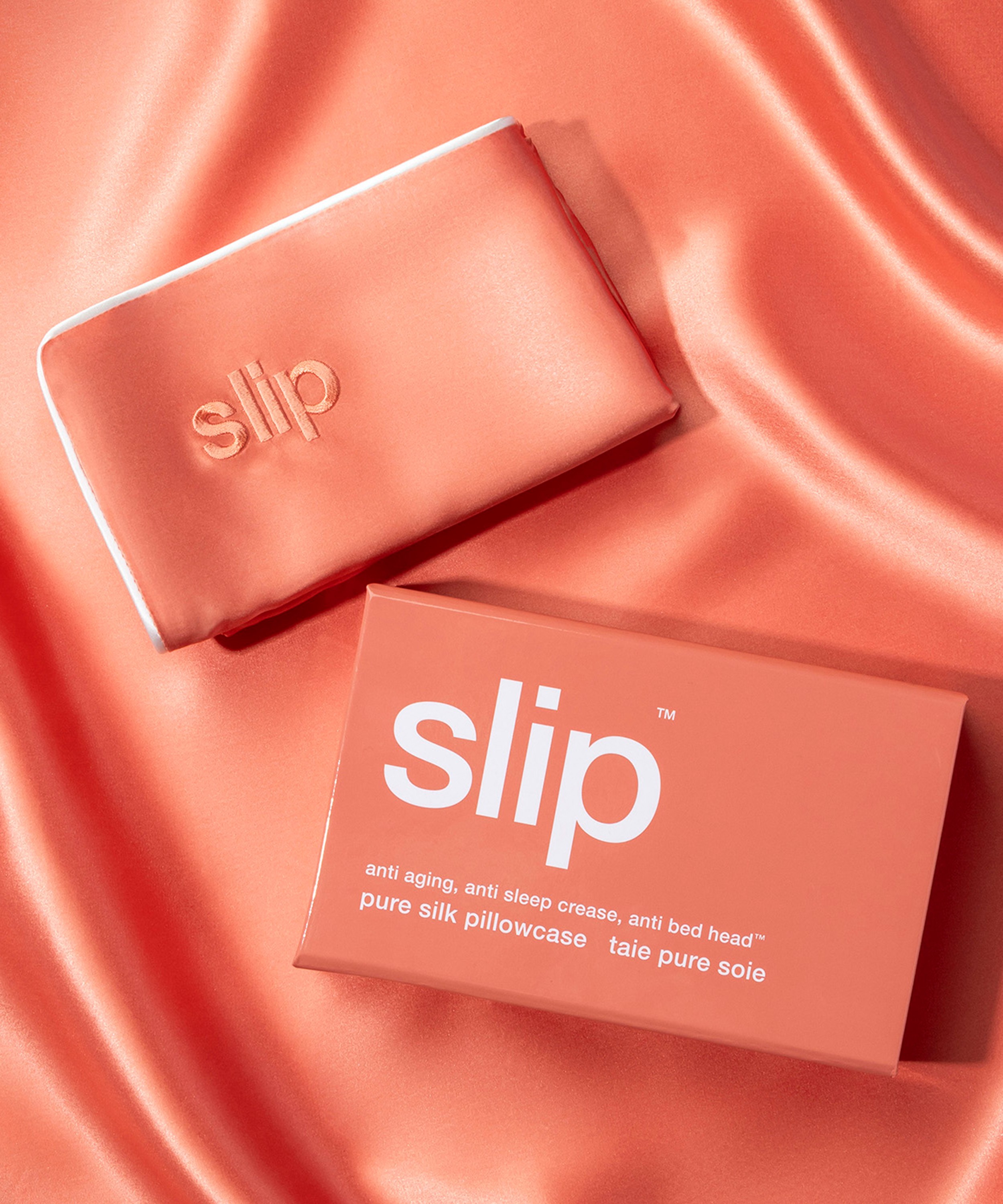 Slip - Queen Silk Coral Sunset Pillowcase image number 7