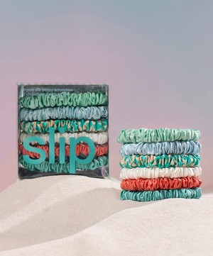 Slip - Seabreeze Skinny Silk Scrunchies Pack of 6 image number 5