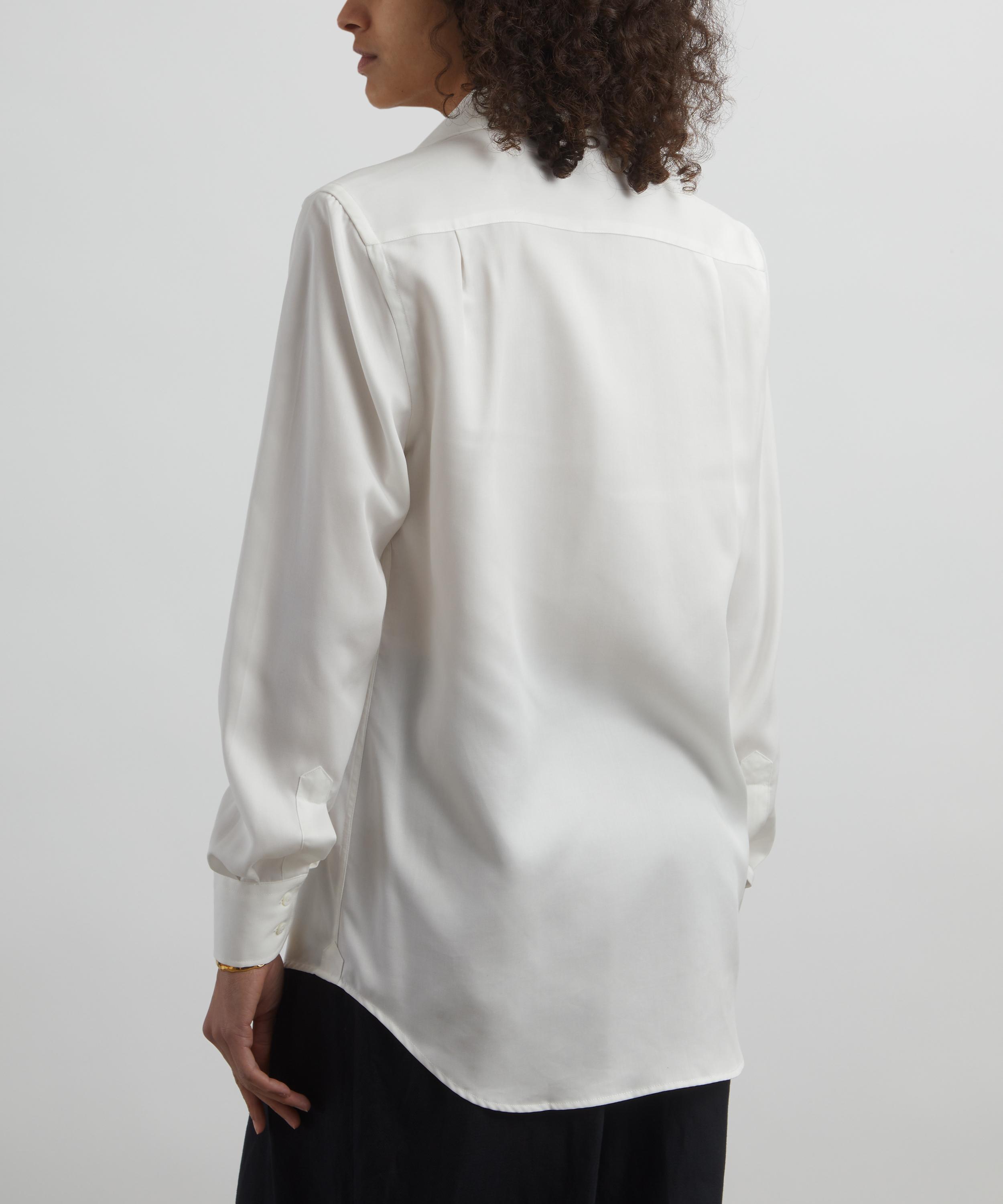 With Nothing Underneath - The Boyfriend Off-White Tencel Shirt image number 3