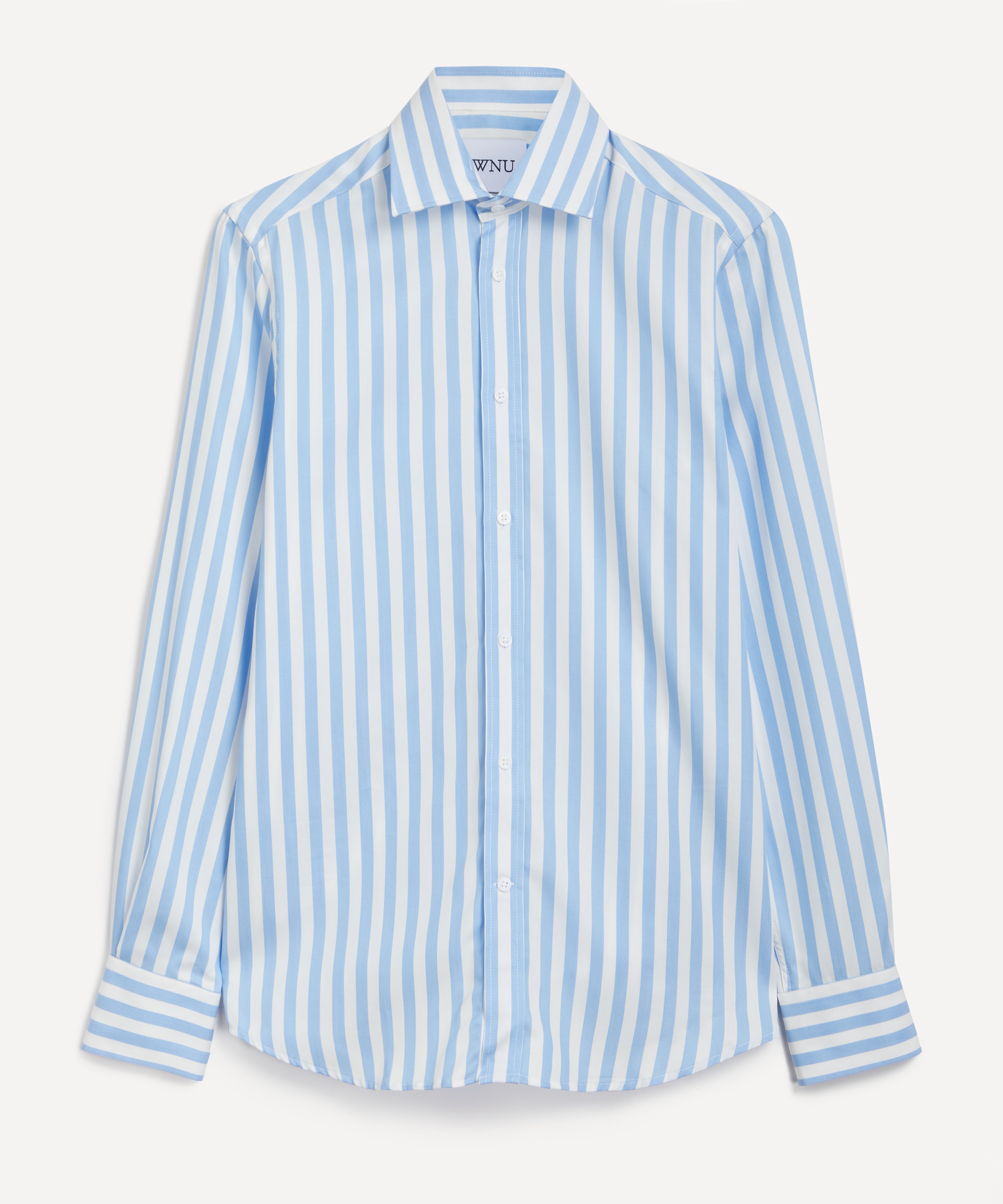 With Nothing Underneath - The Boyfriend Powder Blue Stripe Shirt image number 0