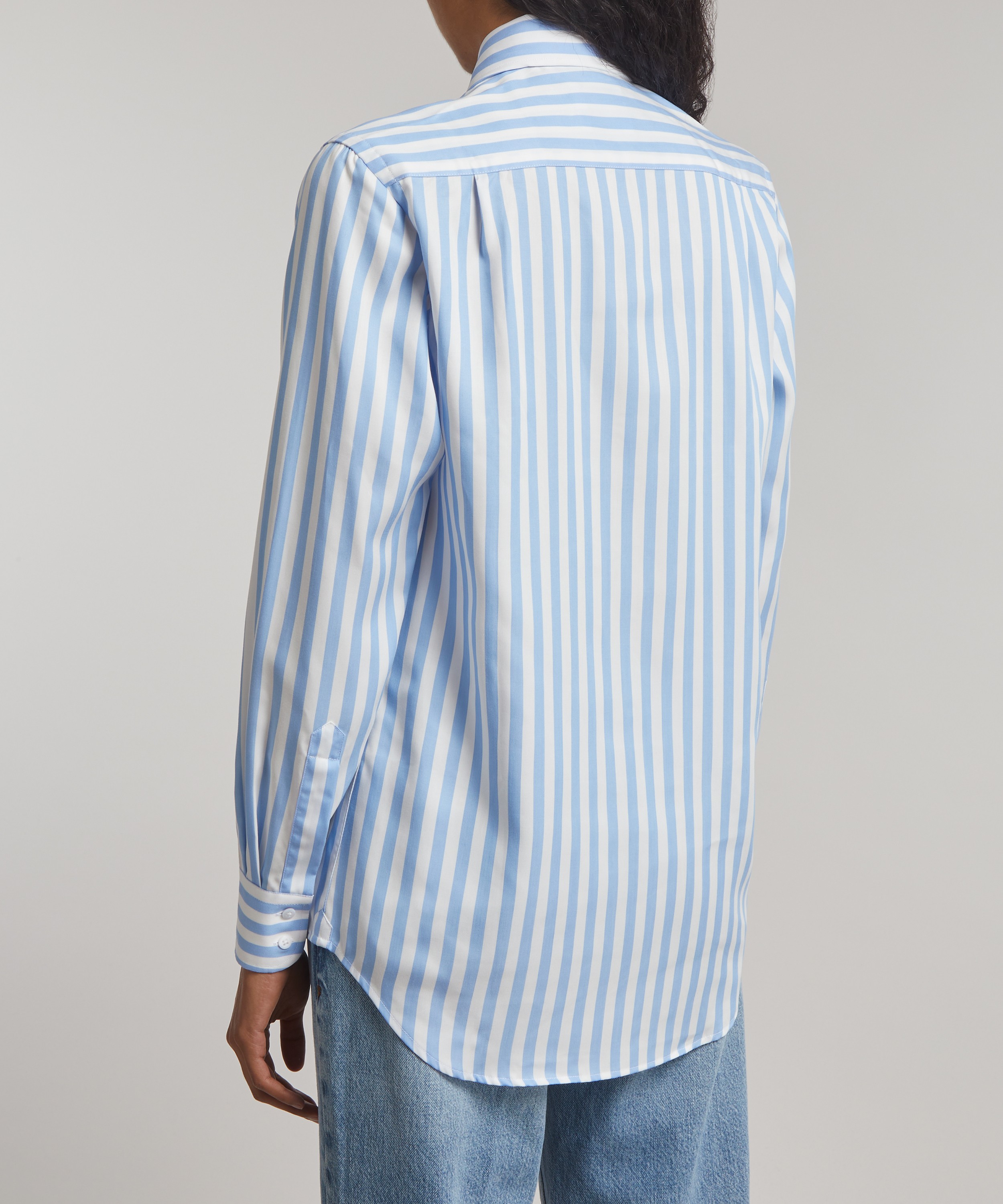 With Nothing Underneath - The Boyfriend Powder Blue Stripe Shirt image number 3