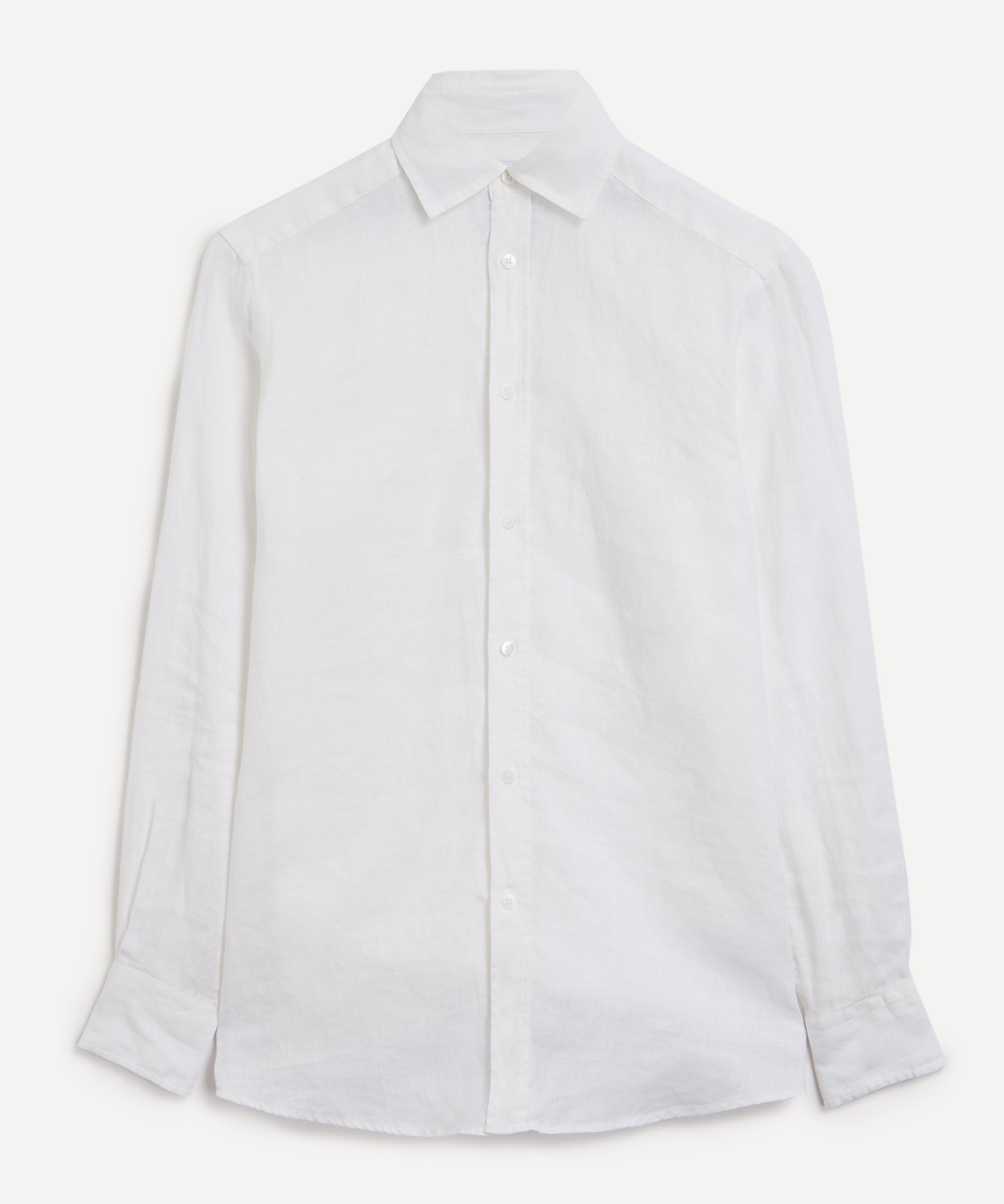 With Nothing Underneath - The Boyfriend White Linen Shirt