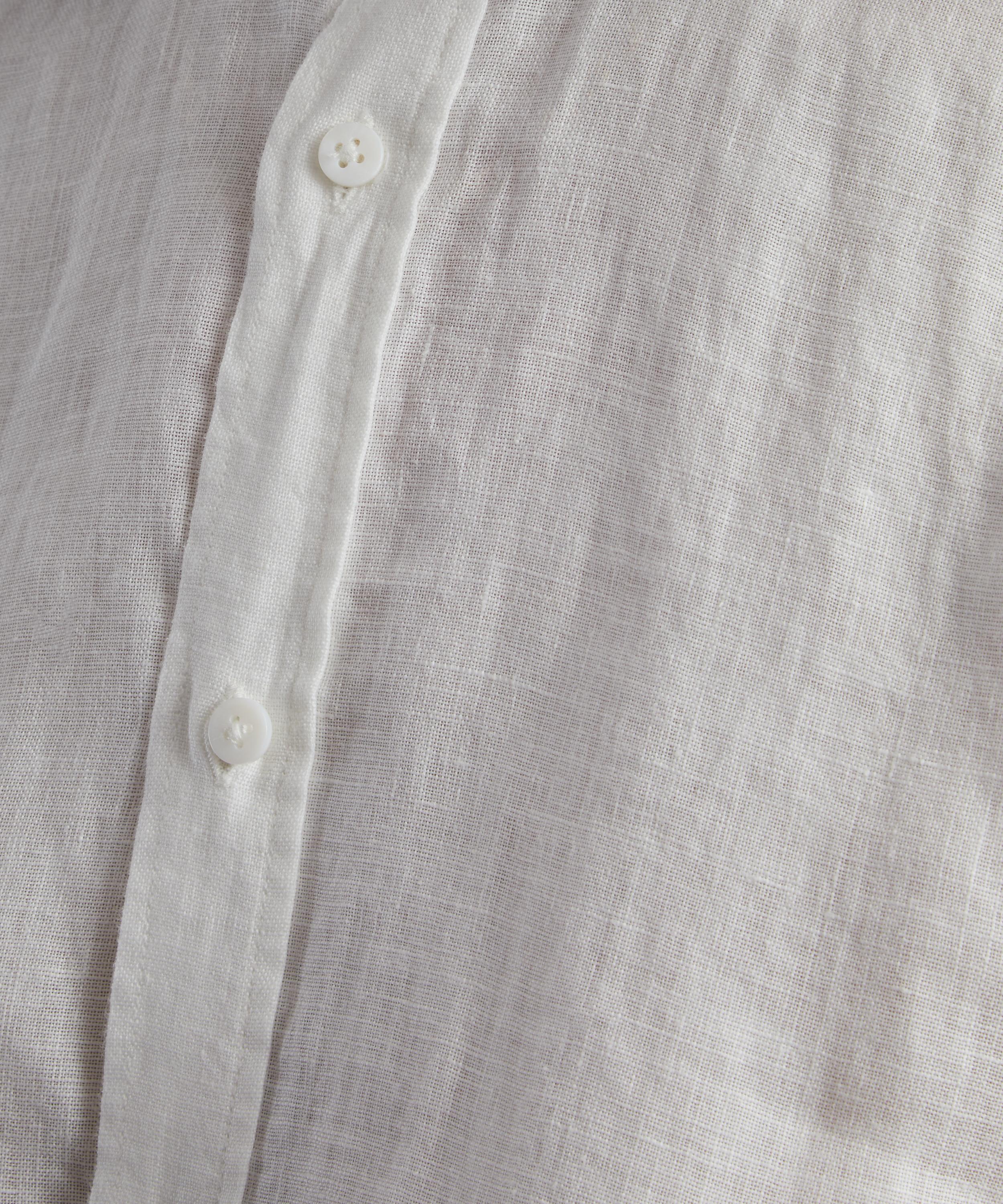 With Nothing Underneath - The Boyfriend White Linen Shirt image number 4