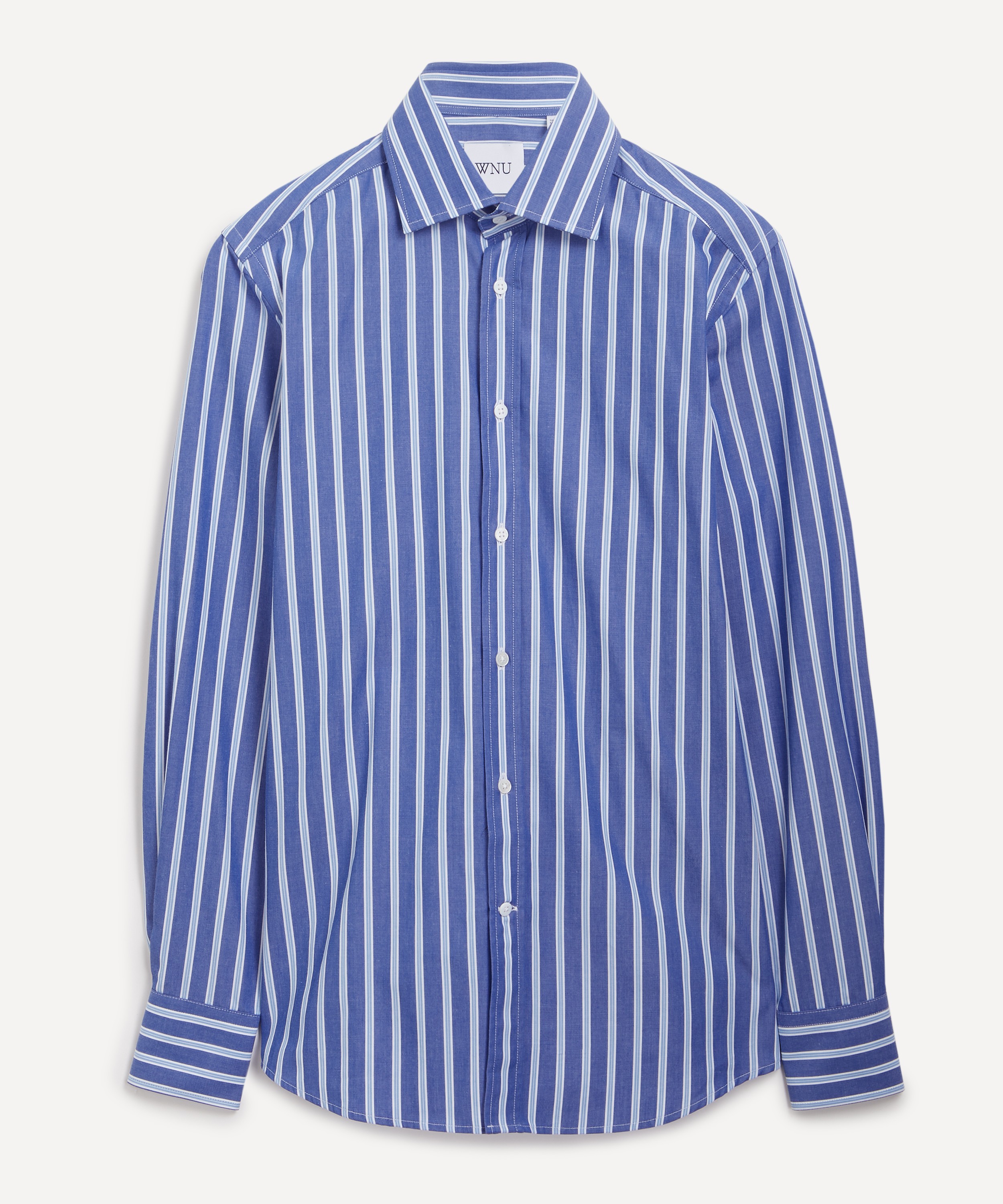 With Nothing Underneath - The Boyfriend Blue Multi Stripe Fine Poplin Shirt