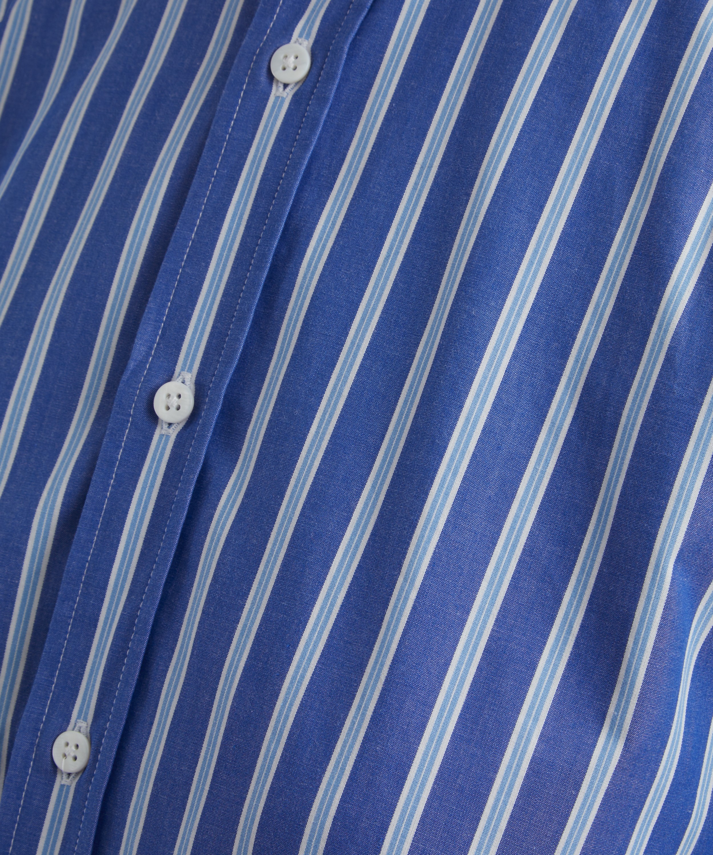 With Nothing Underneath - The Boyfriend Blue Multi Stripe Fine Poplin Shirt image number 4