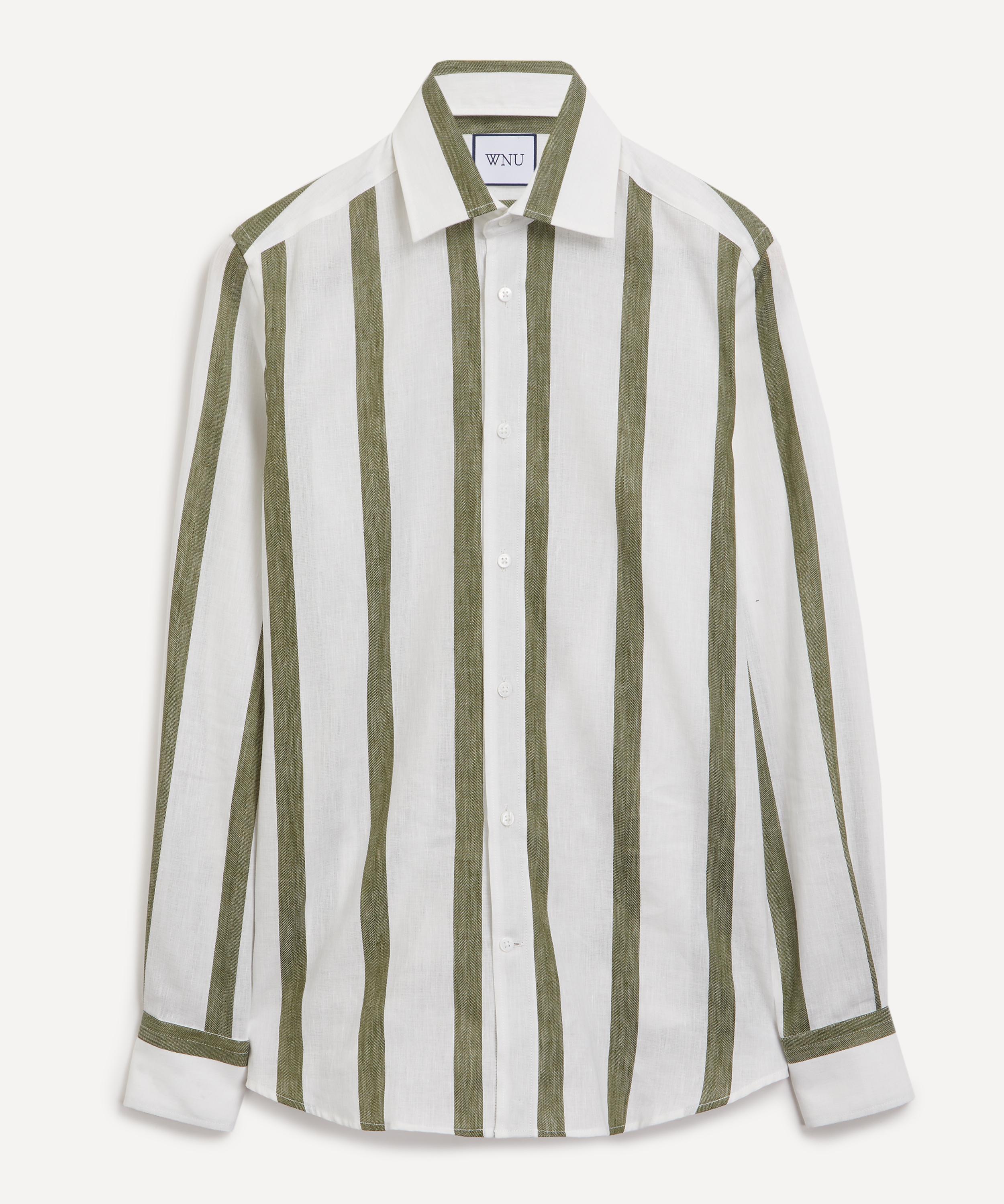With Nothing Underneath - The Boyfriend Weave Khaki Stripe Shirt image number 0