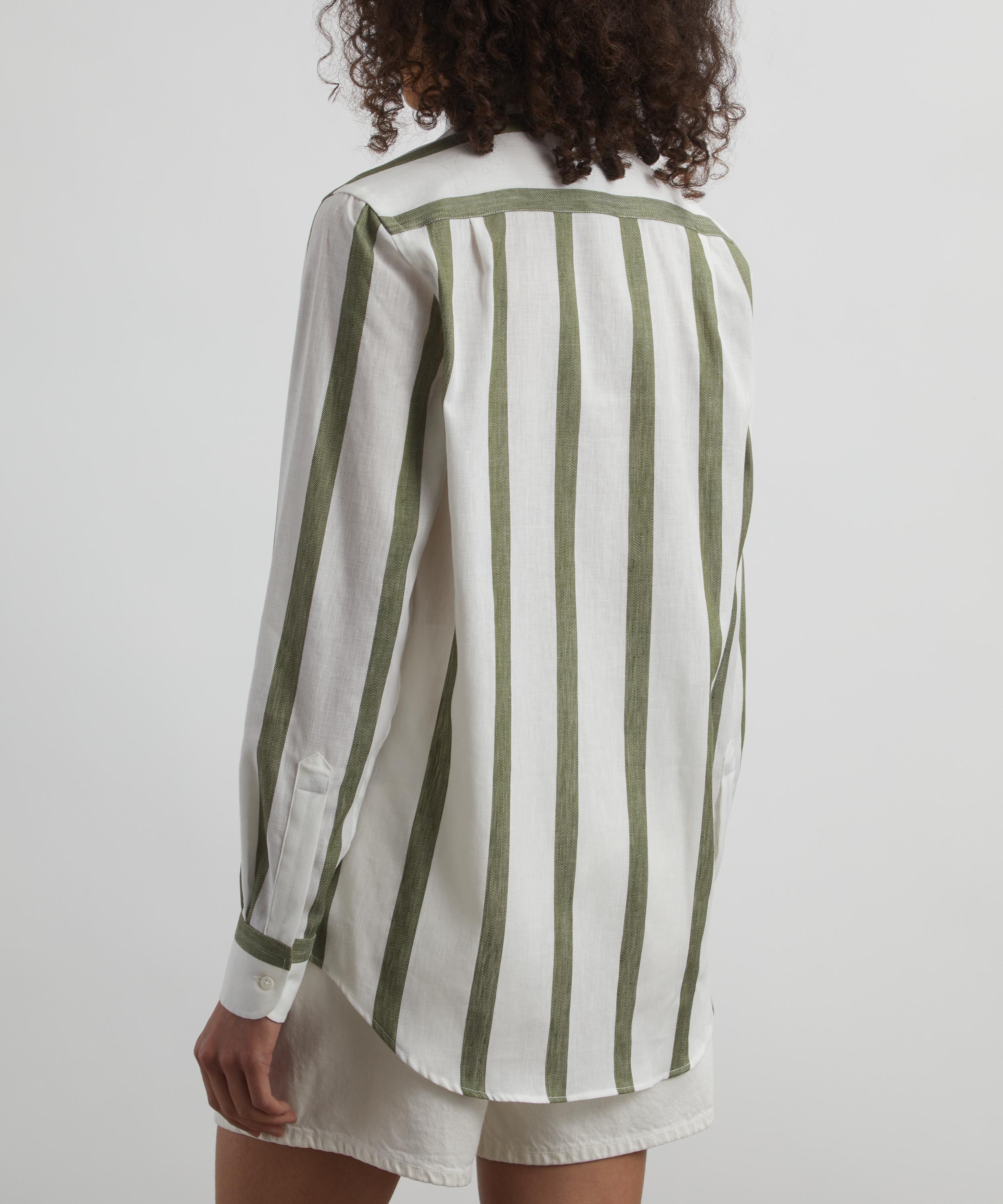 With Nothing Underneath - The Boyfriend Weave Khaki Stripe Shirt image number 3