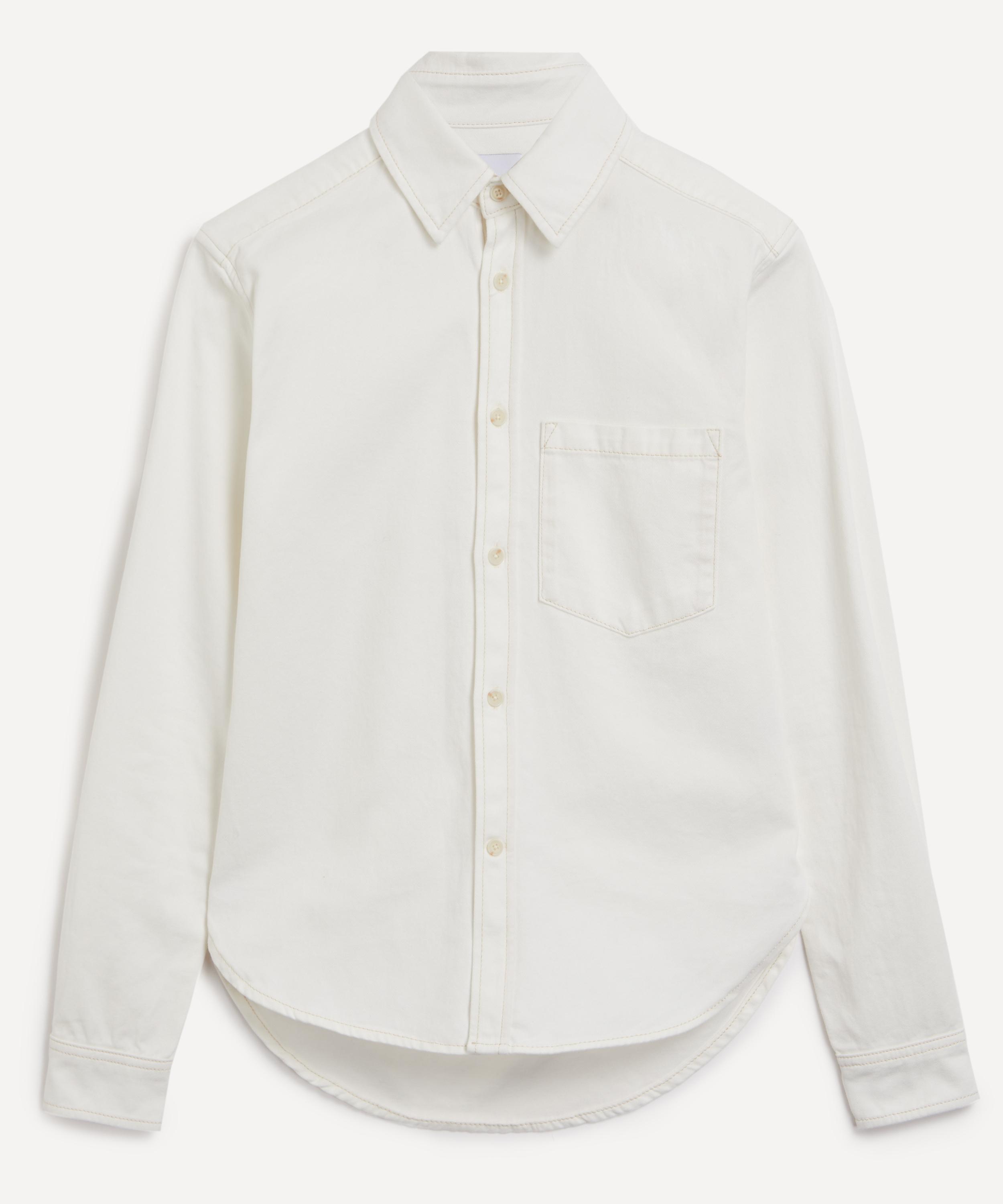 With Nothing Underneath - The Classic Off-White Denim Shirt image number 0