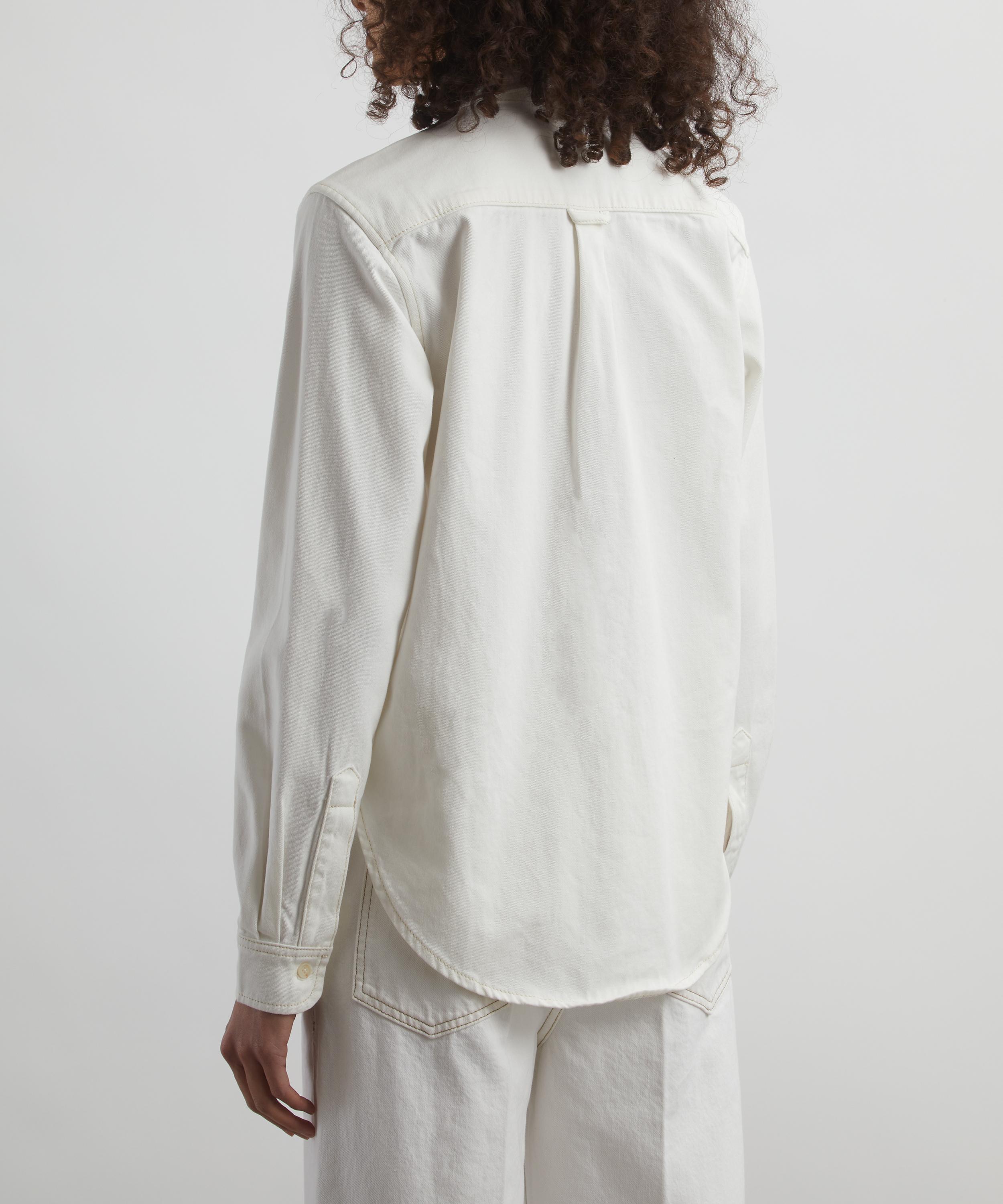 With Nothing Underneath - The Classic Off-White Denim Shirt image number 3