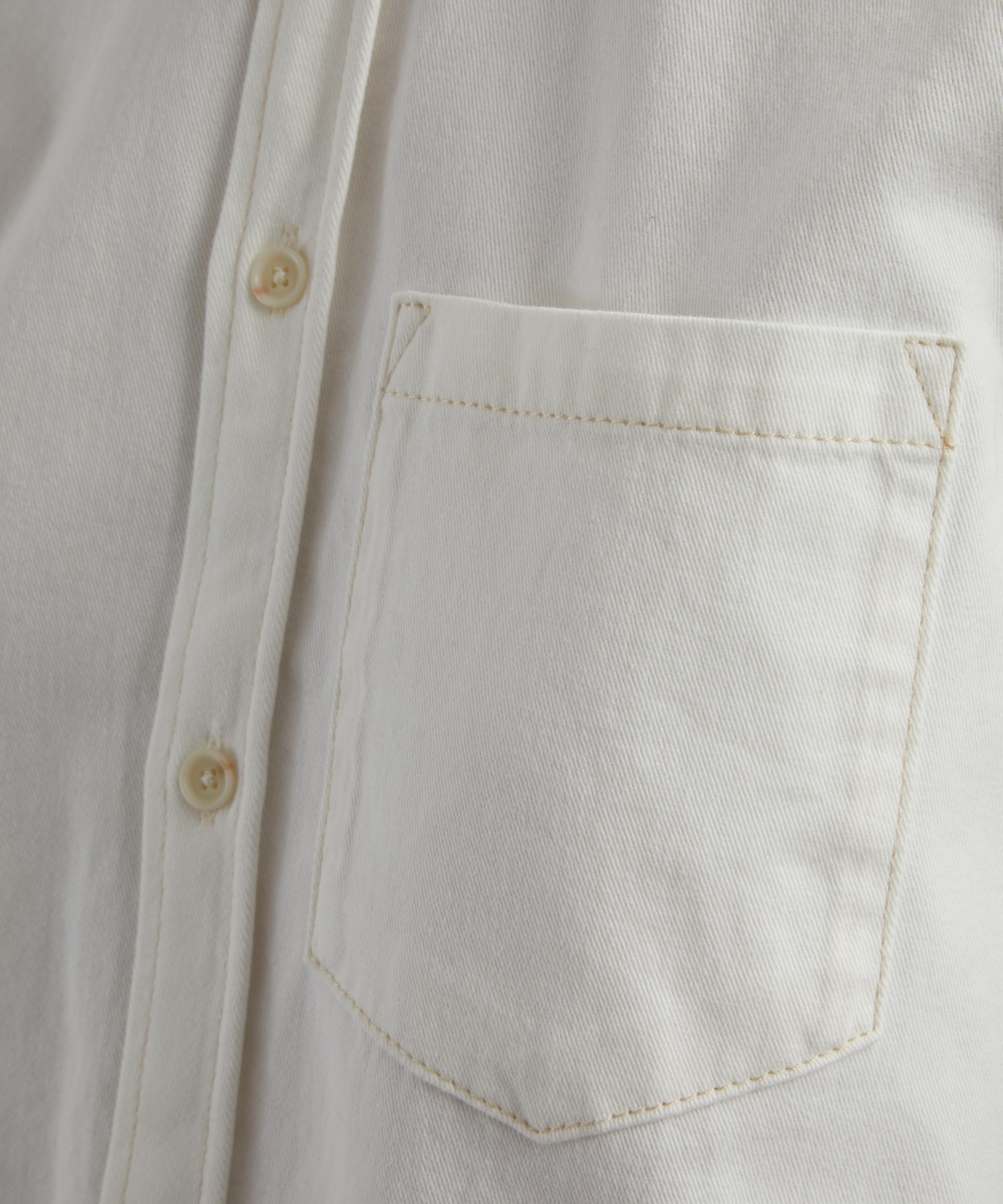 With Nothing Underneath - The Classic Off-White Denim Shirt image number 4