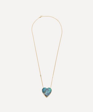 Brooke Gregson - 18ct Gold Boulder Opal Heart Pendant Necklace image number 1