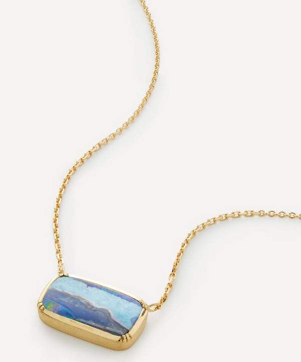 Brooke Gregson - 18ct Gold Boulder Opal Ellipse Pendant Necklace image number null
