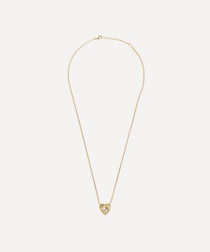 Brooke Gregson - 18ct Gold Engraved Diamond Heart Pendant Necklace image number 1